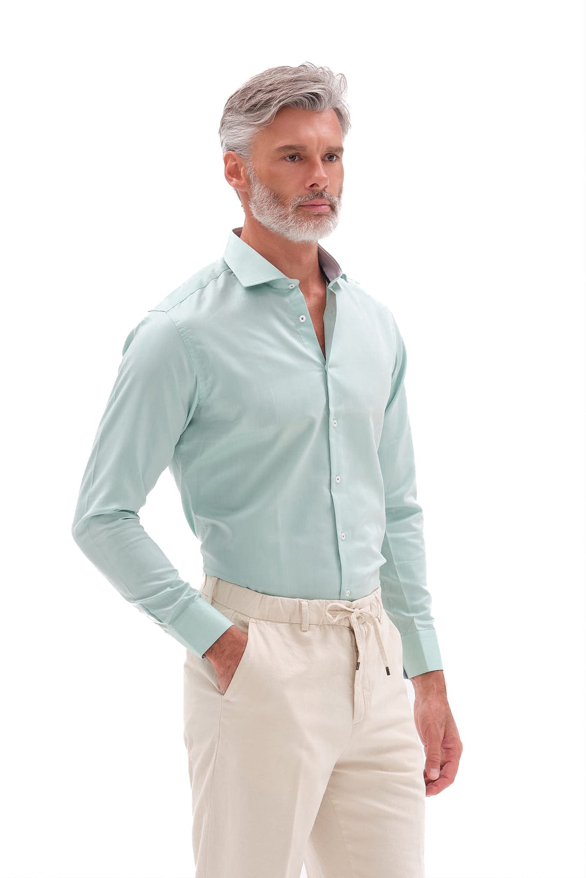 ΑΝΔΡΙΚΟ ΠΡΑΣΙΝΟ ΠΟΥΚΑΜΙΣΟ PORTOBELLO'S ME REX ΓΙΑΚΑ SLIM FIT