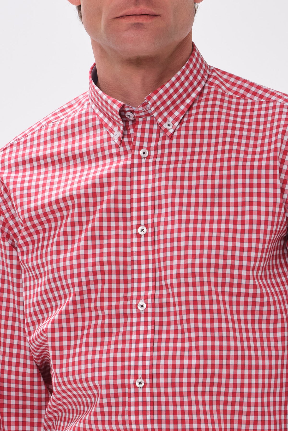ΑΝΔΡΙΚΟ ΚΟΚΚΙΝΟ ΚΑΡΟ ΠΟΥΚΑΜΙΣΟ PORTOBELLO'S ΜΕ BUTTON DOWN ΓΙΑΚΑ REGULAR FIT