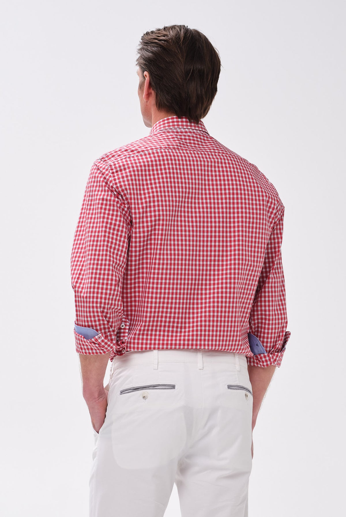 ΑΝΔΡΙΚΟ ΚΟΚΚΙΝΟ ΚΑΡΟ ΠΟΥΚΑΜΙΣΟ PORTOBELLO'S ΜΕ BUTTON DOWN ΓΙΑΚΑ REGULAR FIT