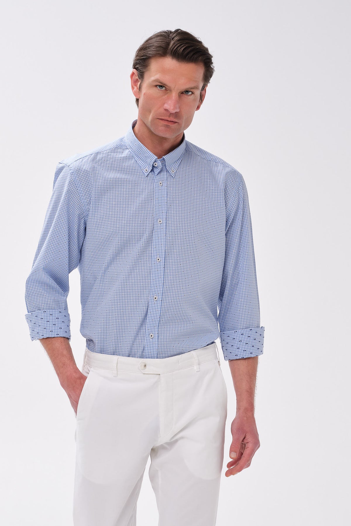 ΑΝΔΡΙΚΟ ΣΙΕΛ ΠΤΙ ΚΑΡΟ ΠΟΥΚΑΜΙΣΟ PORTOBELLO'S ΜΕ BUTTON DOWN ΓΙΑΚΑ REGULAR FIT