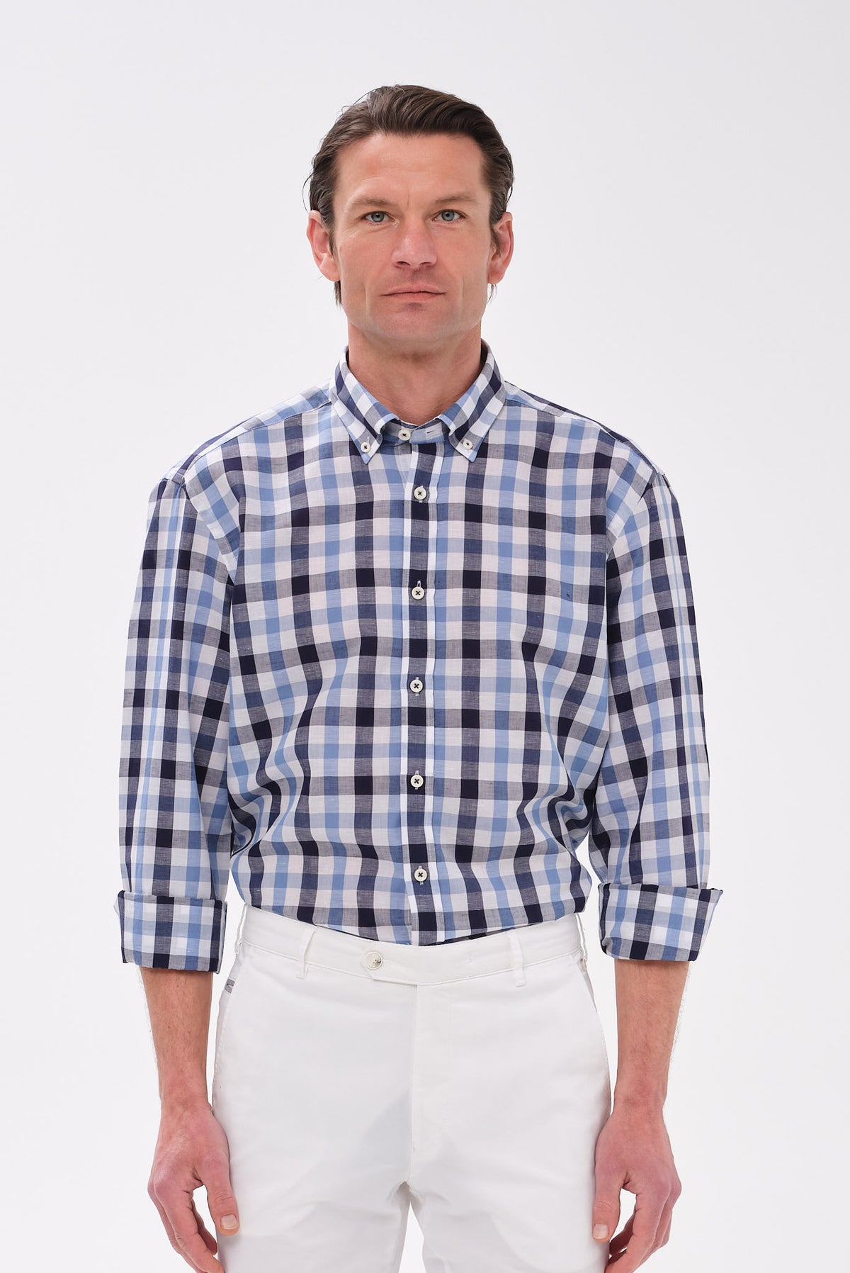 ΑΝΔΡΙΚΟ ΠΟΥΚΑΜΙΣΟ ΜΕ BUTTON DOWN ΓΙΑΚΑ PORTOBELLO'S ΣΙΕΛ ΚΑΡΟ REGULAR FIT