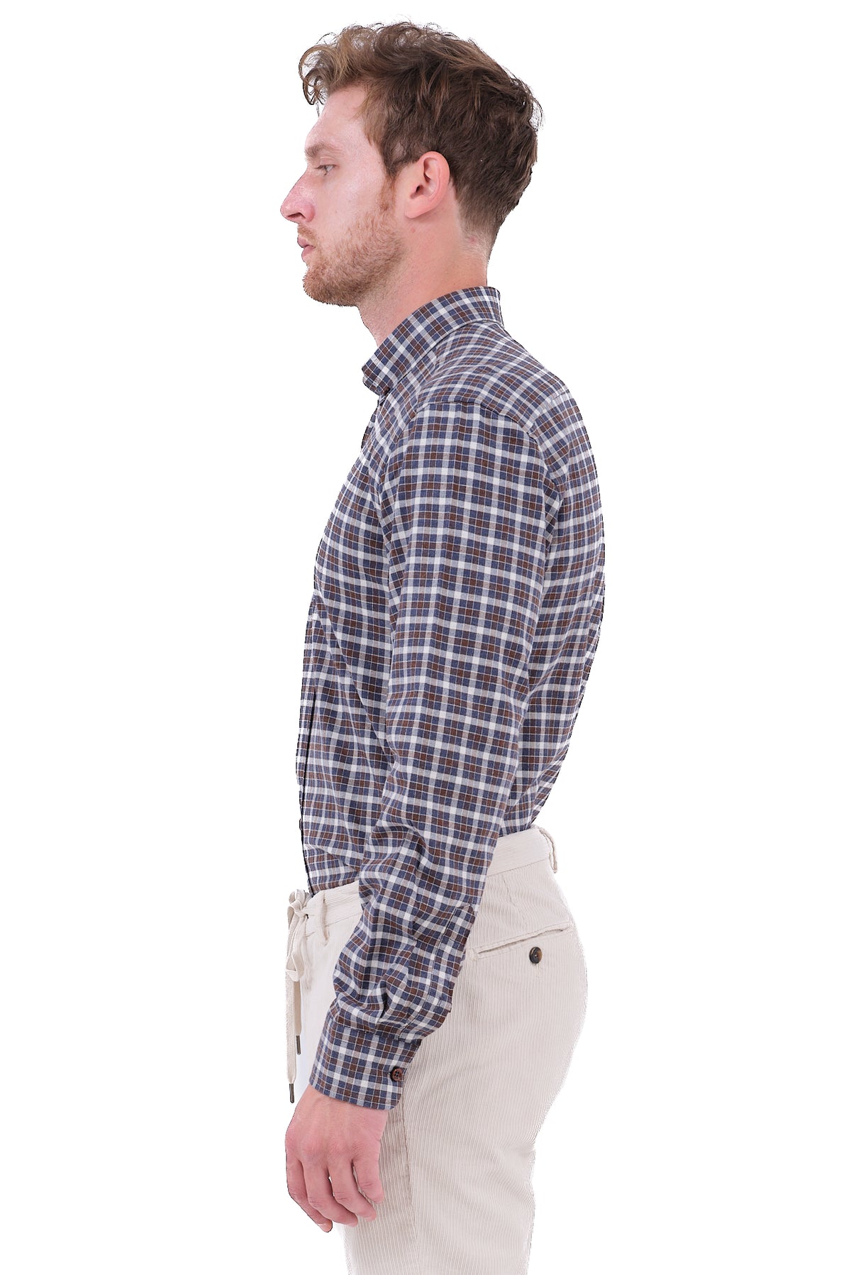 ΑΝΔΡΙΚΟ ΚΑΡΟ ΜΠΛΕ ΚΑΦΕ ΠΟΥΚΑΜΙΣΟ PORTOBELLO'S ΜΕ BUTTON DOWN ΓΙΑΚΑ REGULAR FIT