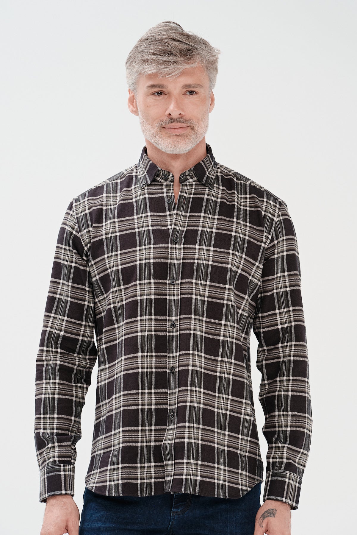 ΑΝΔΡΙΚΟ ΚΑΡΟ ΛΑΔΙ ΕΚΡΟΥ ΠΟΥΚΑΜΙΣΟ PORTOBELLO'S ΜΕ BUTTON DOWN ΓΙΑΚΑ REGULAR FIT