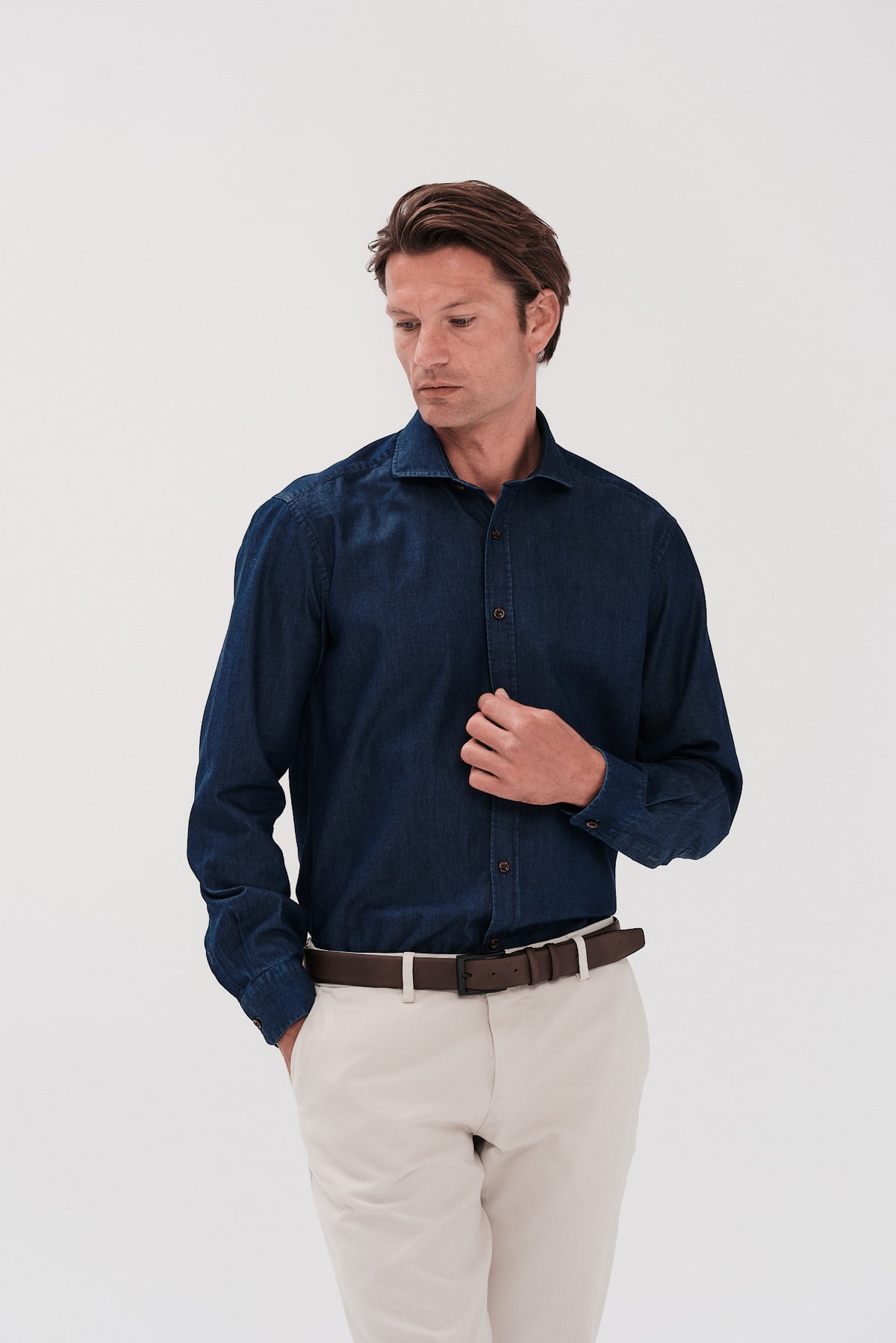 ΑΝΔΡΙΚΟ DENIM ΠΟΥΚΑΜΙΣΟ ΜΕ REX ΓΙΑΚΑ PORTOBELLO'S REGULAR FIT