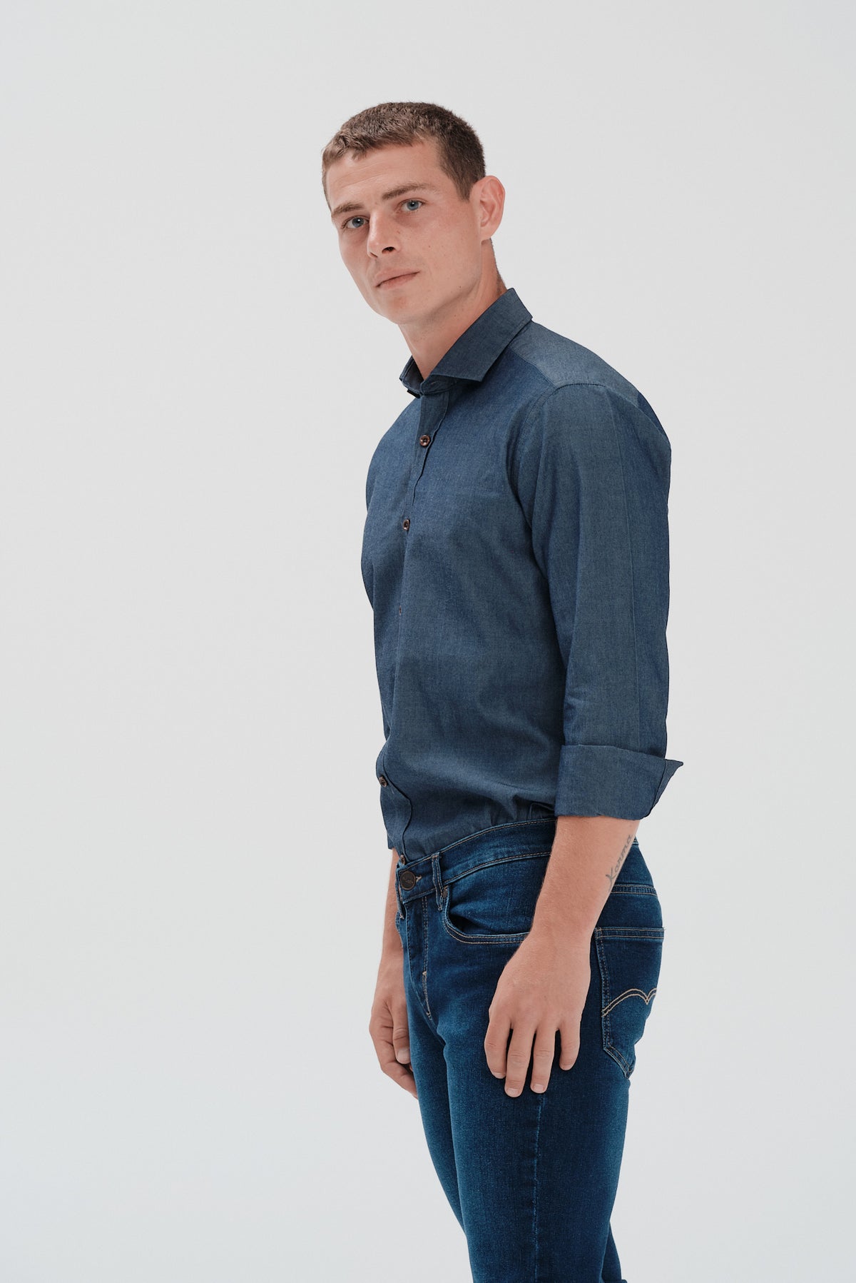 ΑΝΔΡΙΚΟ DENIM ΠΟΥΚΑΜΙΣΟ PORTOBELLO'S ΜΕ REX ΓΙΑΚΑ SLIM FIT