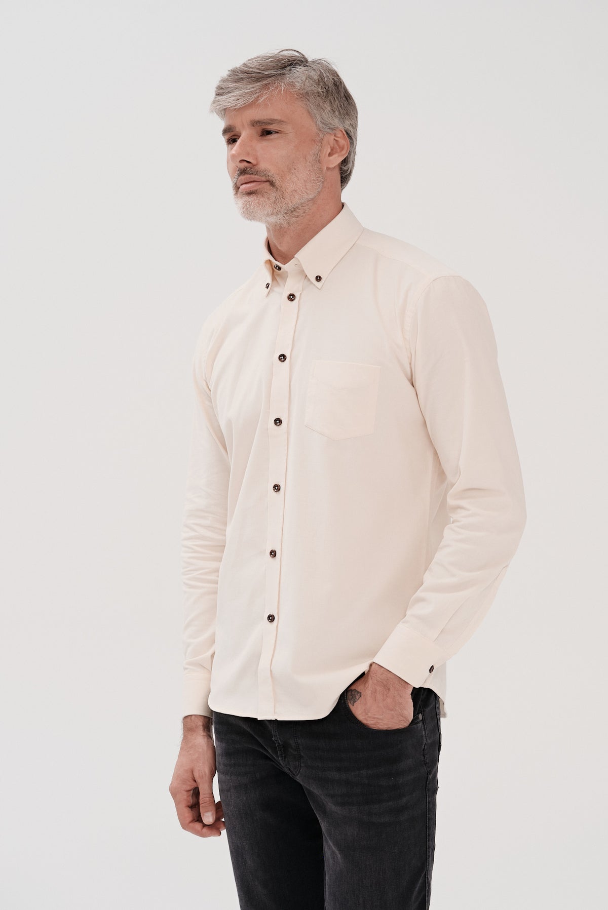 ΑΝΔΡΙΚΟ ΕΚΡΟΥ ΚΟΤΛΕ ΠΟΥΚΑΜΙΣΟ PORTOBELLO'S ΜΕ BUTTON DOWN ΓΙΑΚΑ REGULAR FIT