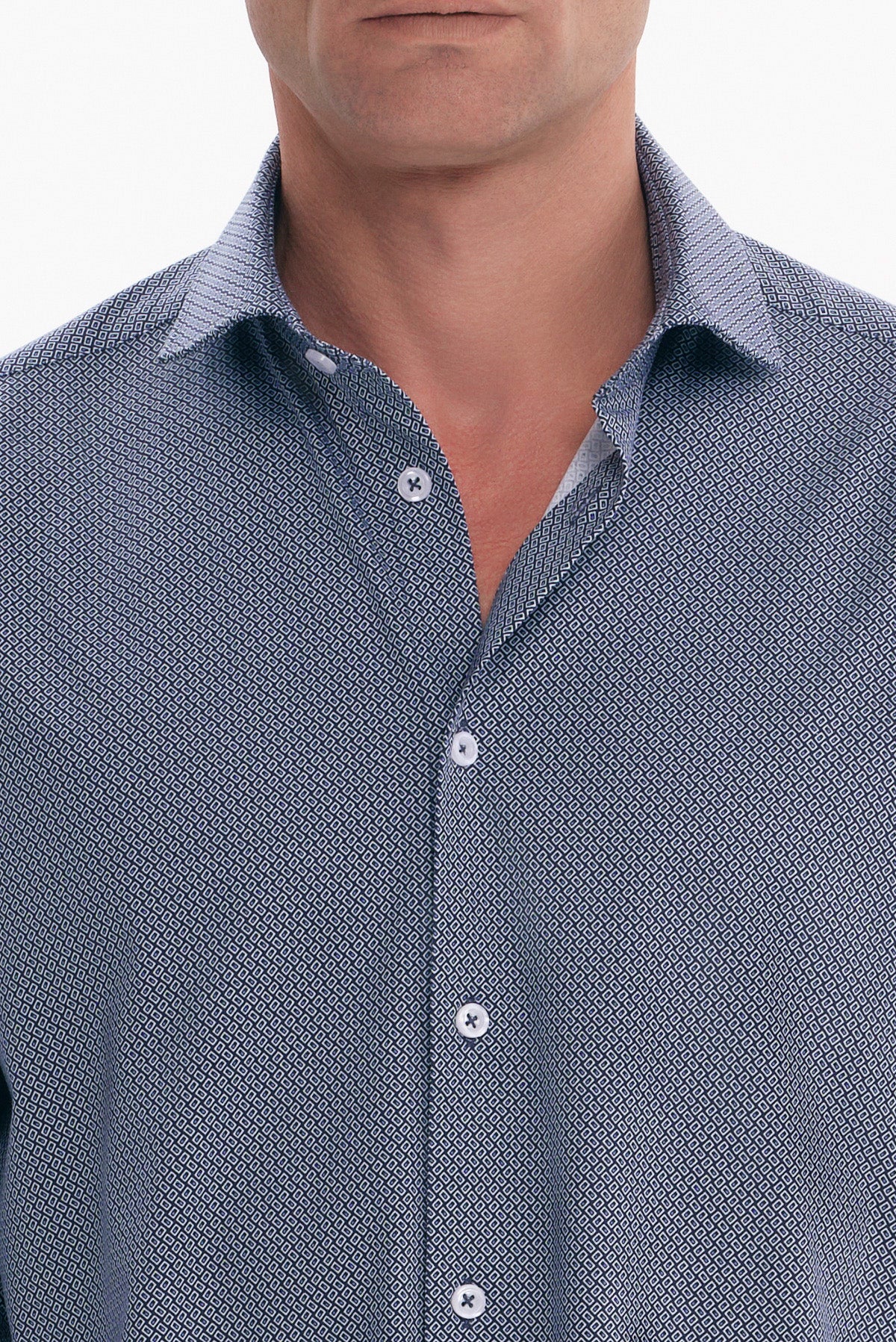ΑΝΔΡΙΚΟ ΜΠΛΕ ΠΟΥΚΑΜΙΣΟ JERSEY REGULAR FIT PORTOBELLO'S ΜΕ REX ΓΙΑΚΑ ΚΑΙ ΜΙΚΡΟΣΧΕΔΙΟ