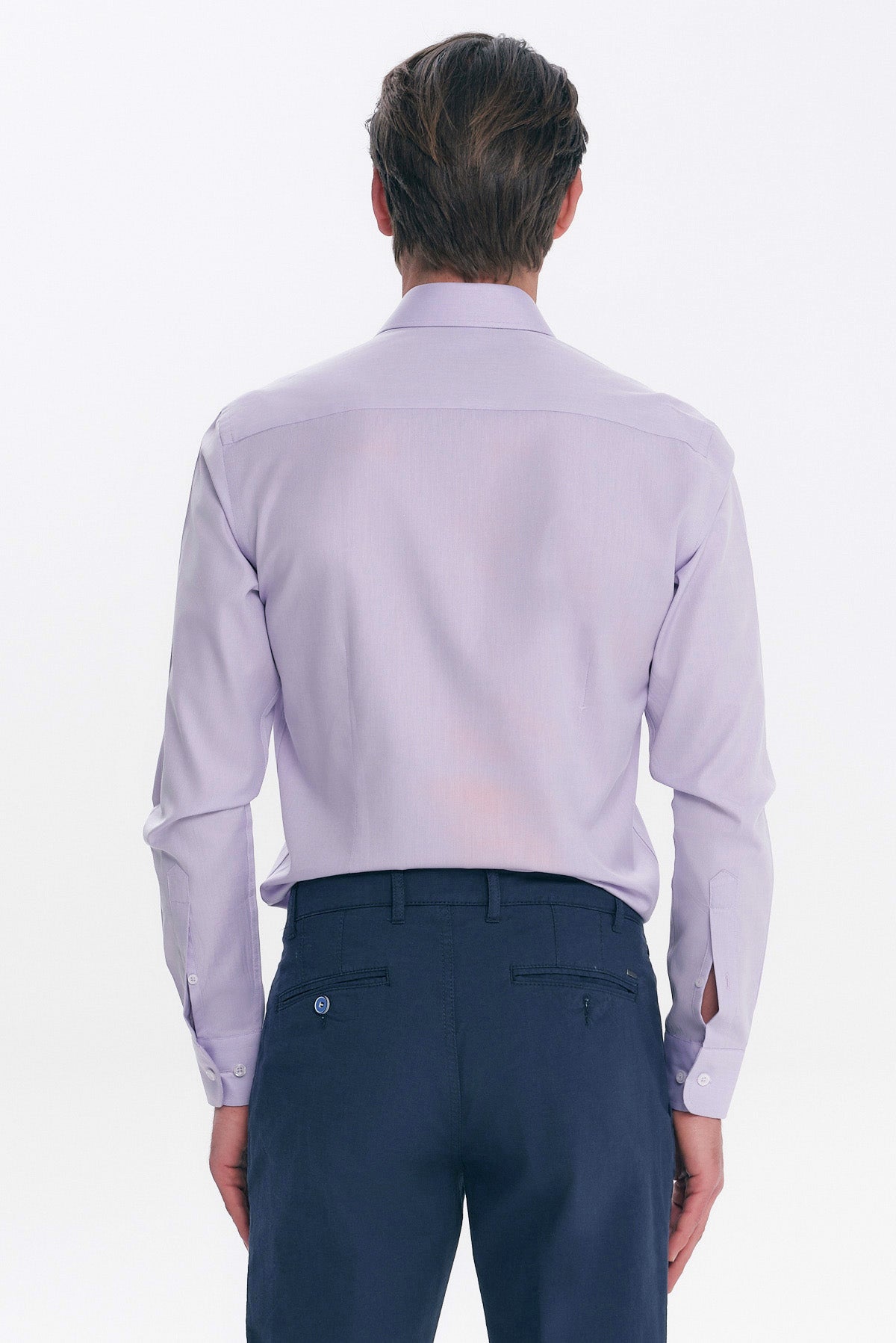 ΑΝΔΡΙΚΟ ΜΩΒ ΜΟΝΟΧΡΩΜΟ ΠΟΥΚΑΜΙΣΟ SLIM FIT PORTOBELLO'S ΜΕ REX ΓΙΑΚΑ