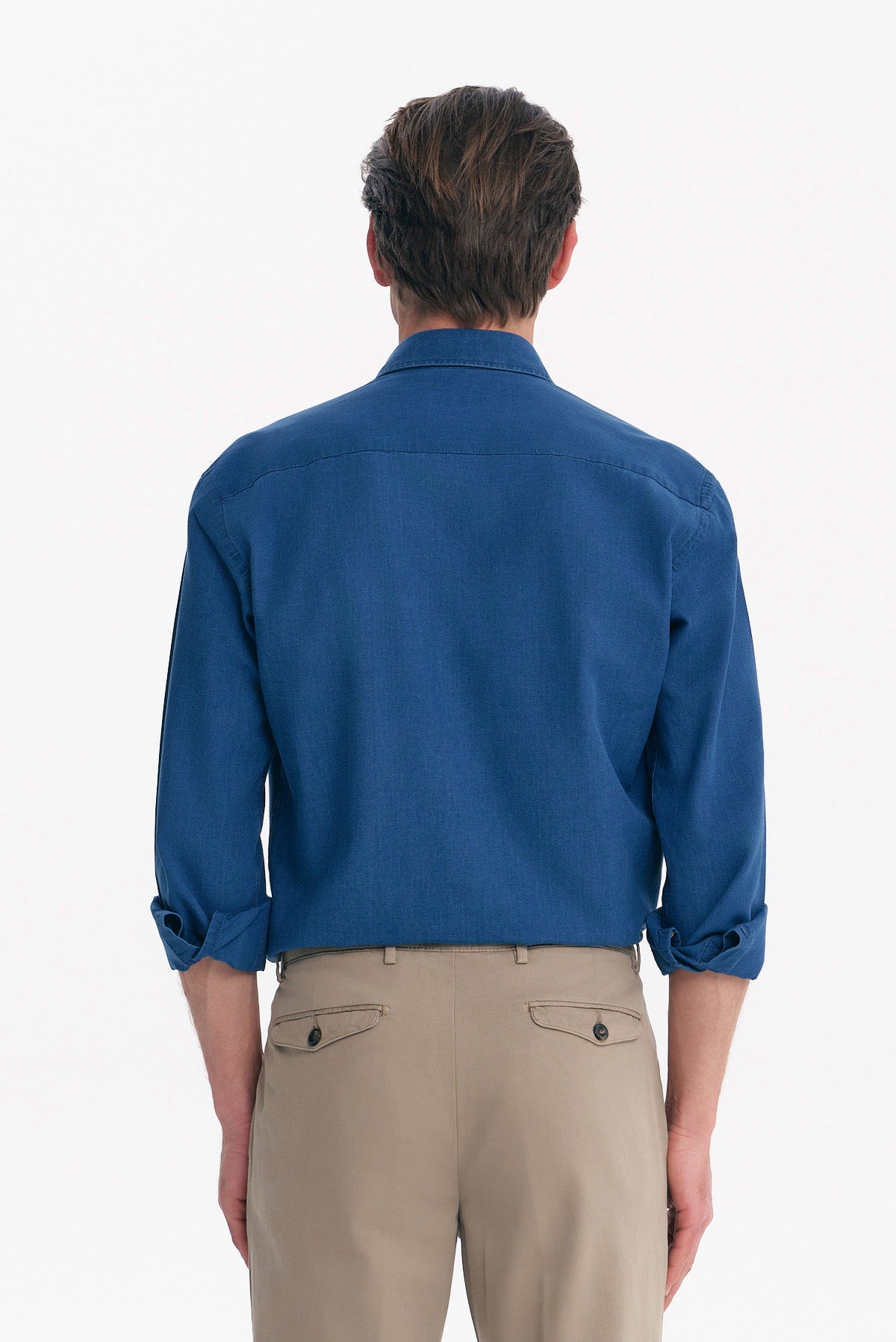 ΑΝΔΡΙΚΟ DENIM ΣΚΟΥΡΟ ΜΟΝΟΧΡΩΜΟ ΠΟΥΚΑΜΙΣΟ REGULAR FIT PORTOBELLO'S ΜΕ REX ΓΙΑΚΑ