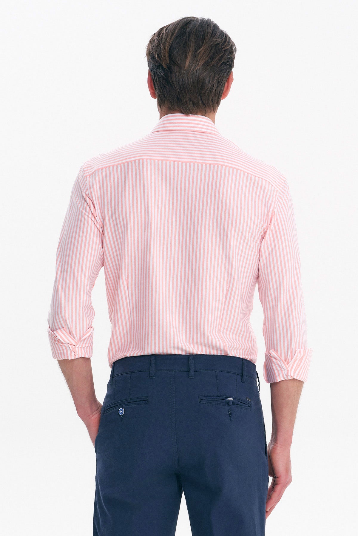 ΑΝΔΡΙΚΟ ΡΙΓΕ ΠΟΡΤΟΚΑΛΙ ΠΟΥΚΑΜΙΣΟ SLIM FIT PORTOBELLO'S ΜΕ REX ΓΙΑΚΑ