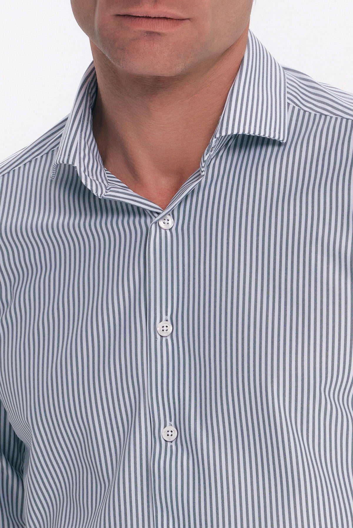 ΑΝΔΡΙΚΟ ΓΚΡΙ ΠΟΥΚΑΜΙΣΟ ΜΕ ΛΕΥΚΕΣ ΡΙΓΕΣ SLIM FIT PORTOBELLO'S ΚΑΙ REX ΓΙΑΚΑ