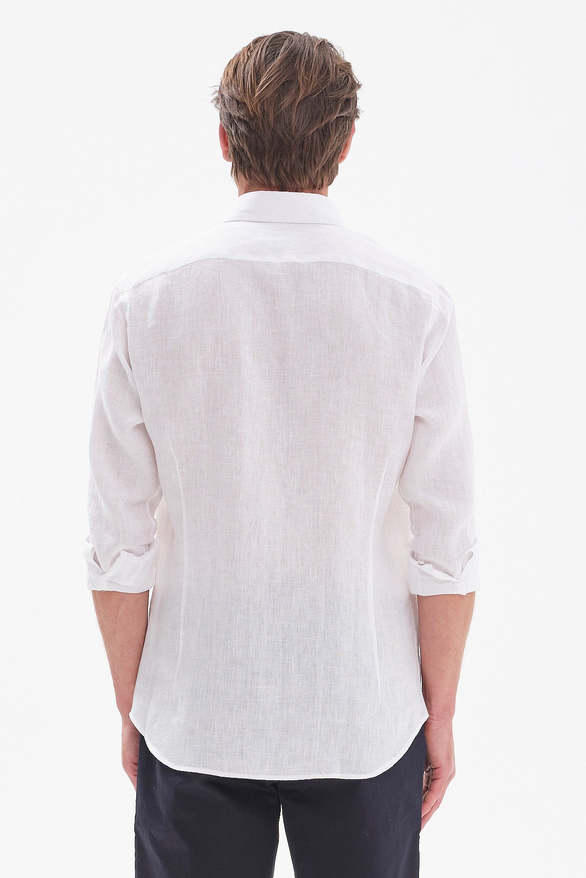 ΑΝΔΡΙΚΟ ΛΕΥΚΟ ΛΙΝΟ ΠΟΥΚΑΜΙΣΟ PORTOBELLO'S MODERN FIT ΜΕ BUTTON DOWN ΓΙΑΚΑ