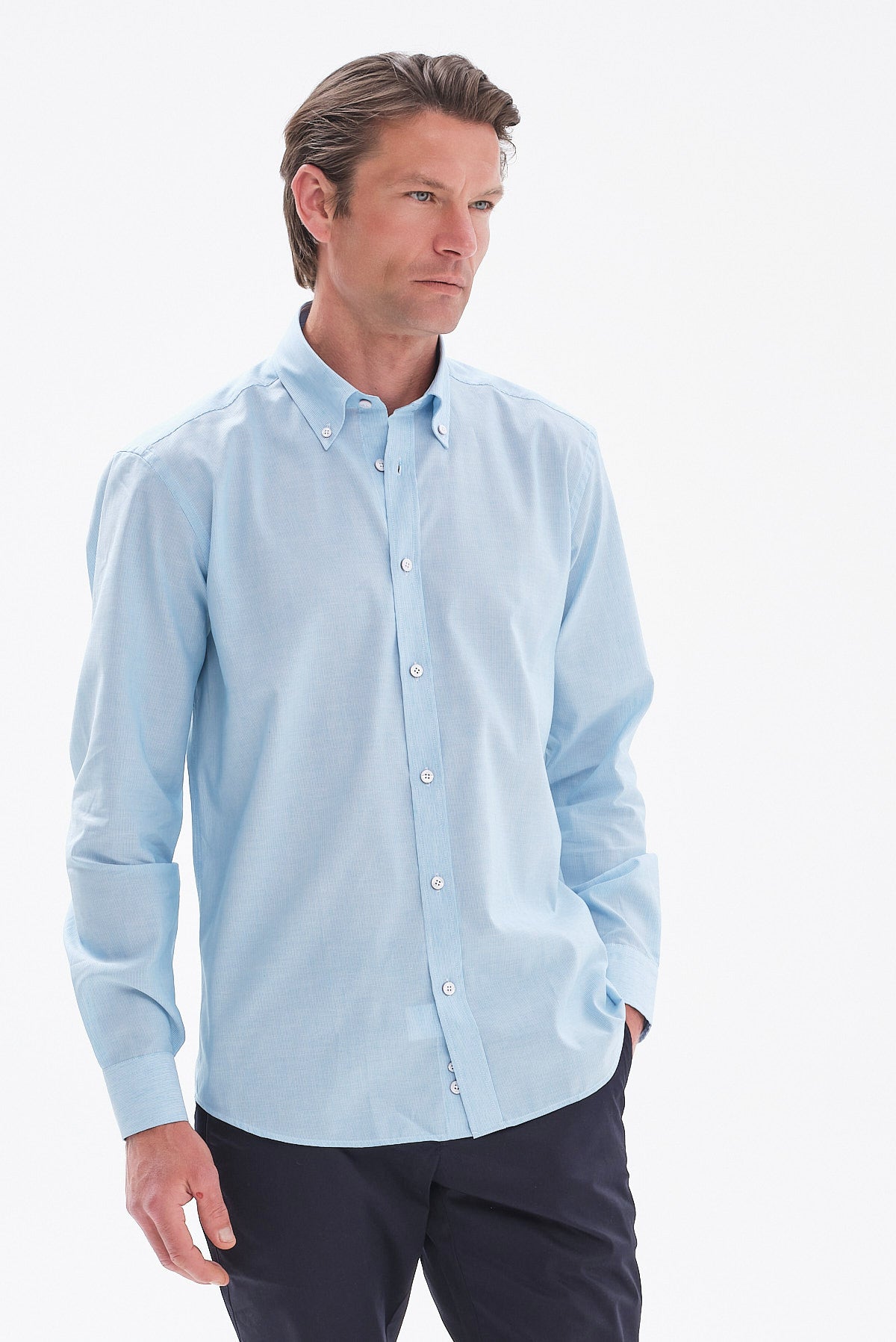 ΑΝΔΡΙΚΟ ΡΙΓΕ ΤΙΡΚΟΥΑΖ ΠΟΥΚΑΜΙΣΟ PORTOBELLO'S REGULAR FIT ΜΕ BUTTON DOWN ΓΙΑΚΑ
