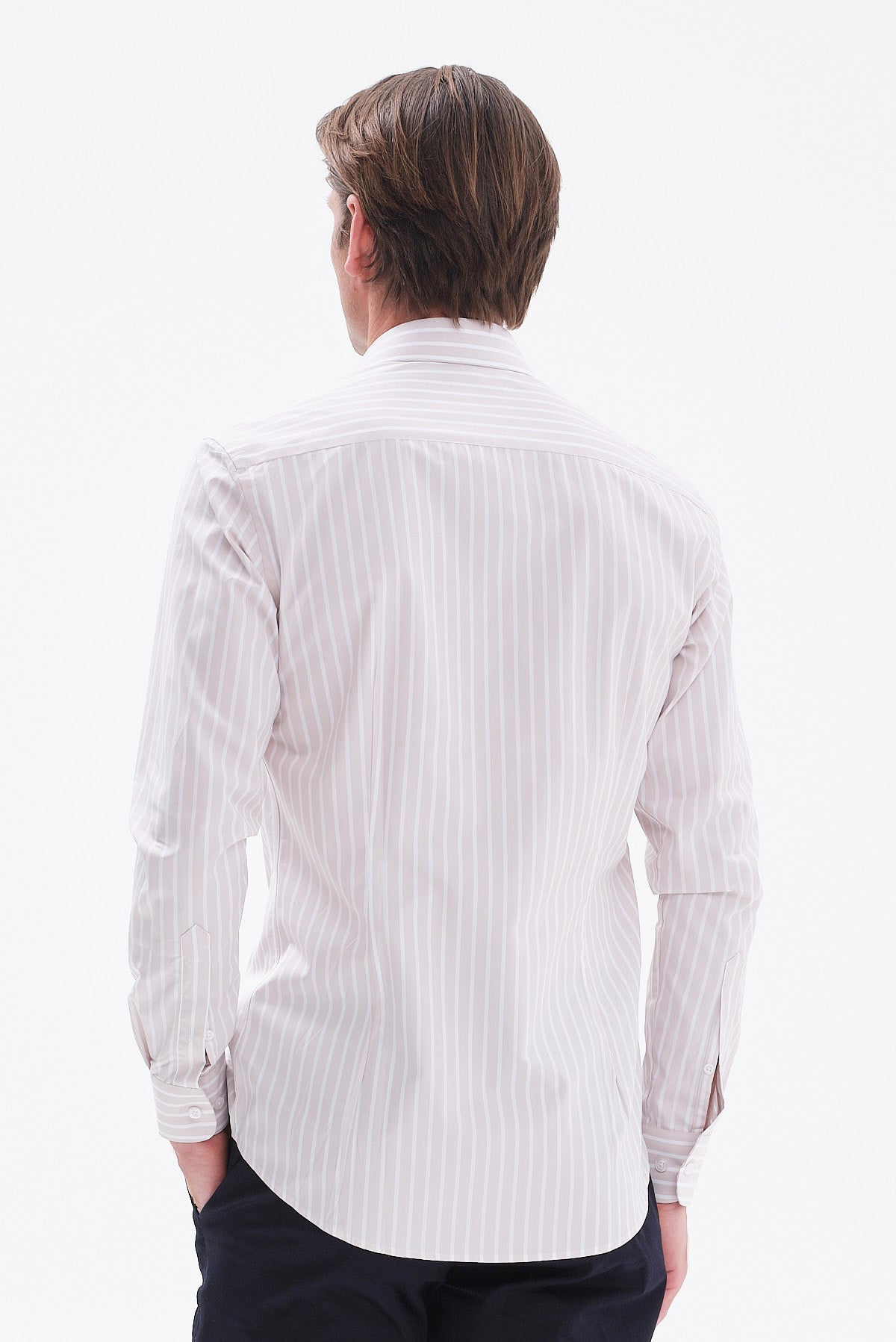 ΑΝΔΡΙΚΟ ΡΙΓΕ ΜΠΕΖ ΑΝΟΙΚΤΟ ΠΟΥΚΑΜΙΣΟ PORTOBELLO'S SLIM FIT ΜΕ REX ΓΙΑΚΑ