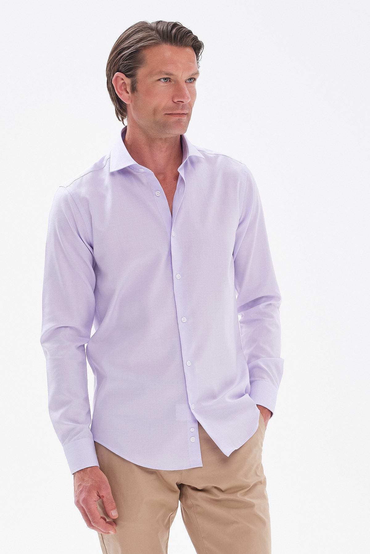 ΑΝΔΡΙΚΟ ΛΙΛΑ ΠΟΥΚΑΜΙΣΟ PORTOBELLO'S SLIM FIT ΜΕ REX ΓΙΑΚΑ
