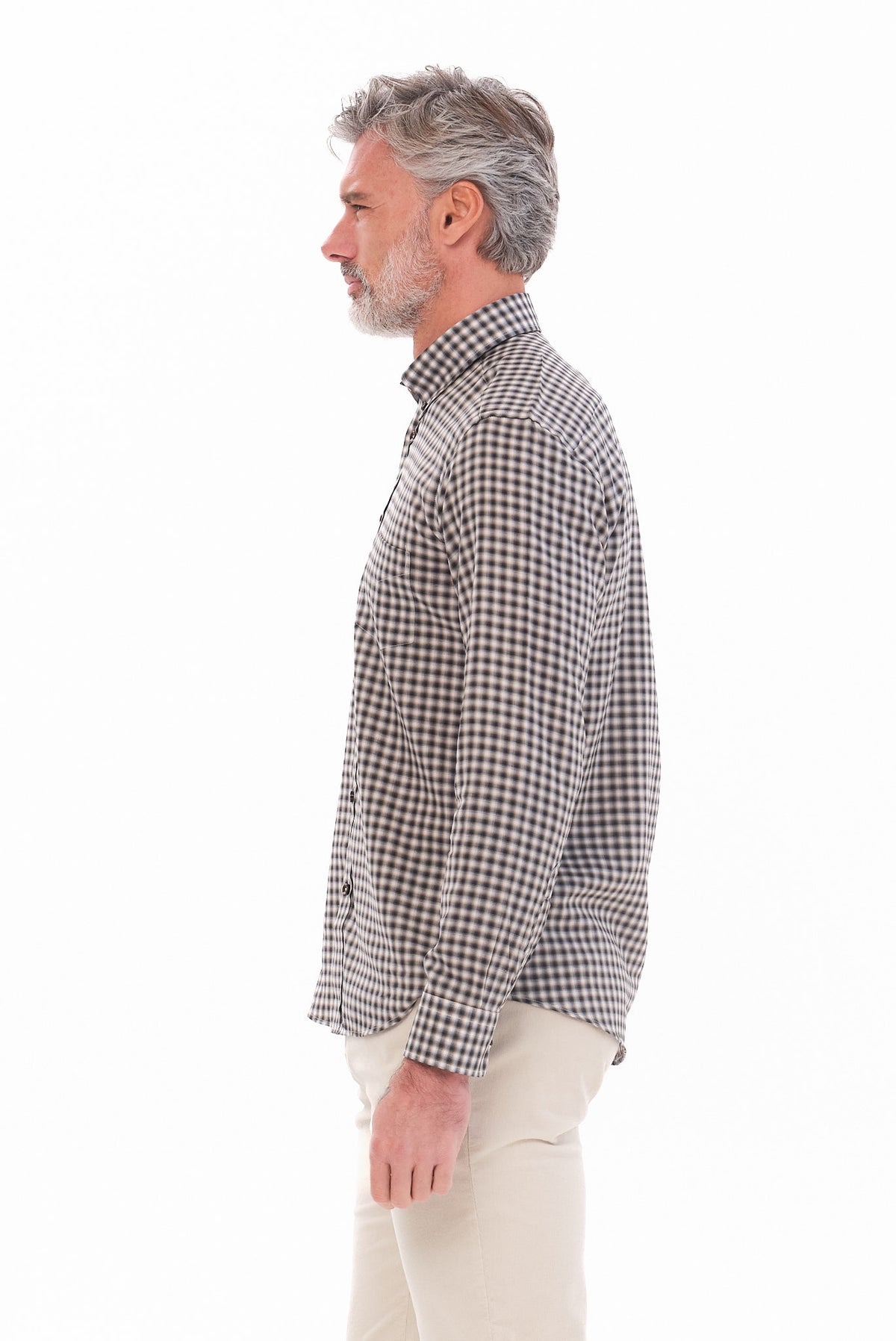 ΑΝΔΡΙΚΟ ΓΚΡΙ ΚΑΡΟ ΠΟΥΚΑΜΙΣΟ PORTOBELLO'S ME BUTTON DOWN ΓΙΑΚΑ REGULAR FIT