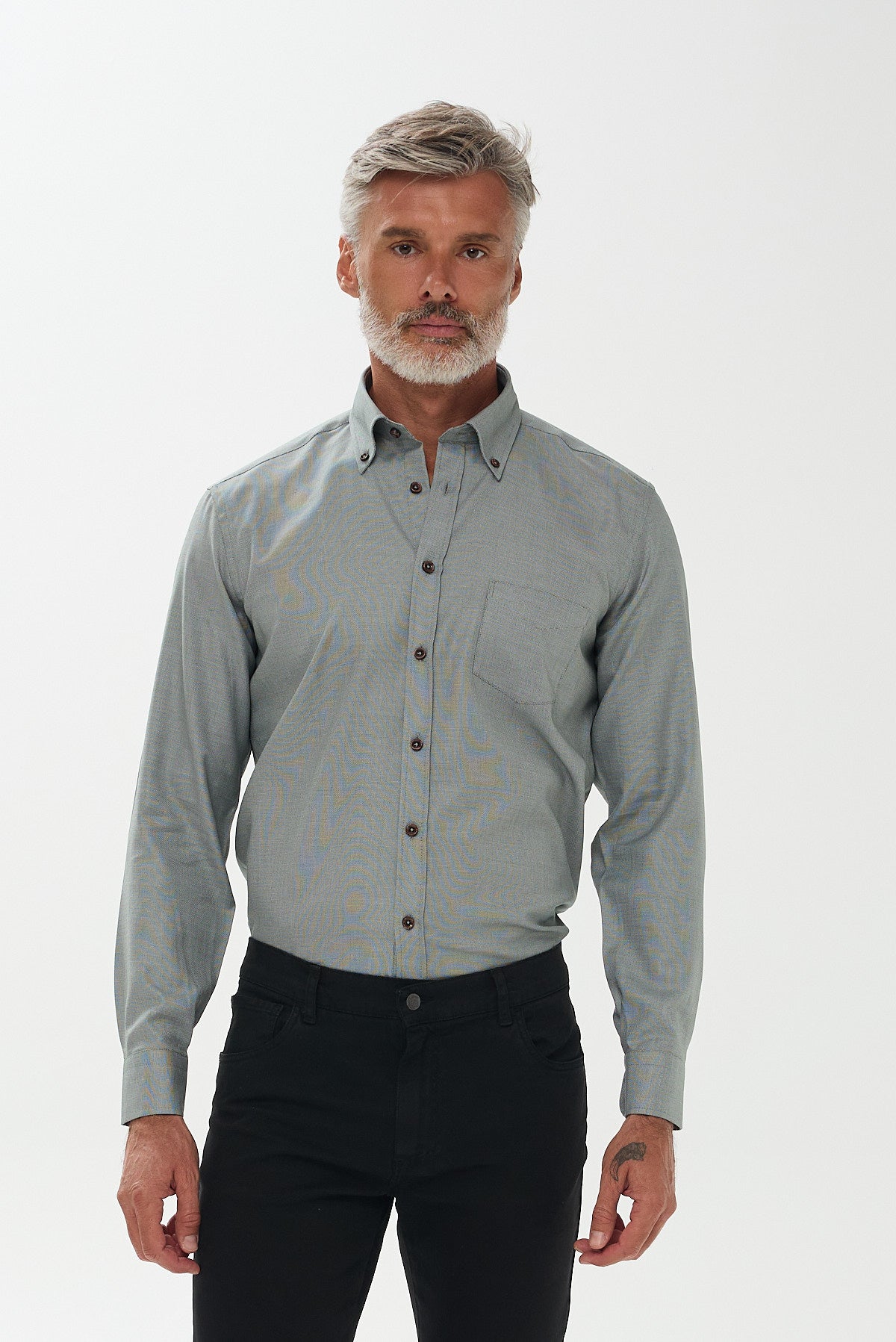 ΑΝΔΡΙΚΟ ΛΑΔΙ ΜΟΝΟΧΡΩΜΟ ΠΟΥΚΑΜΙΣΟ PORTOBELLO'S ΜΕ BUTTON DOWN ΓΙΑΚΑ REGULAR FIT