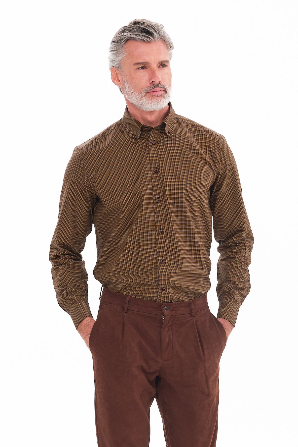 ΑΝΔΡΙΚΟ ΜΟΥΣΤΑΡΔΙ ΚΑΡΟ ΠΟΥΚΑΜΙΣΟ PORTOBELLO'S ME BUTTON DOWN ΓΙΑΚΑ REGULAR FIT