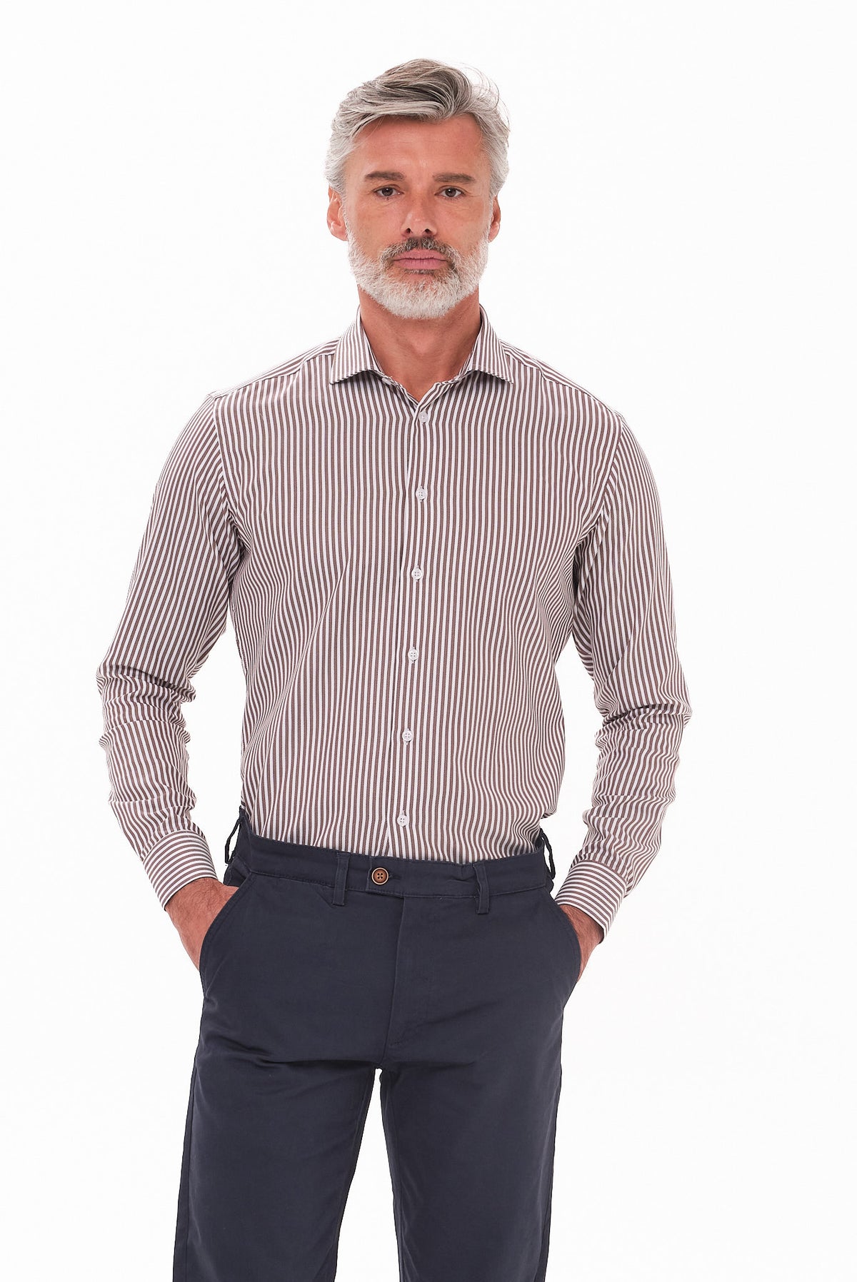 ΑΝΔΡΙΚΟ ΚΑΦΕ ΡΙΓΕ ΠΟΥΚΑΜΙΣΟ PORTOBELLO'S ΜΕ REX ΓΙΑΚΑ SLIM FIT