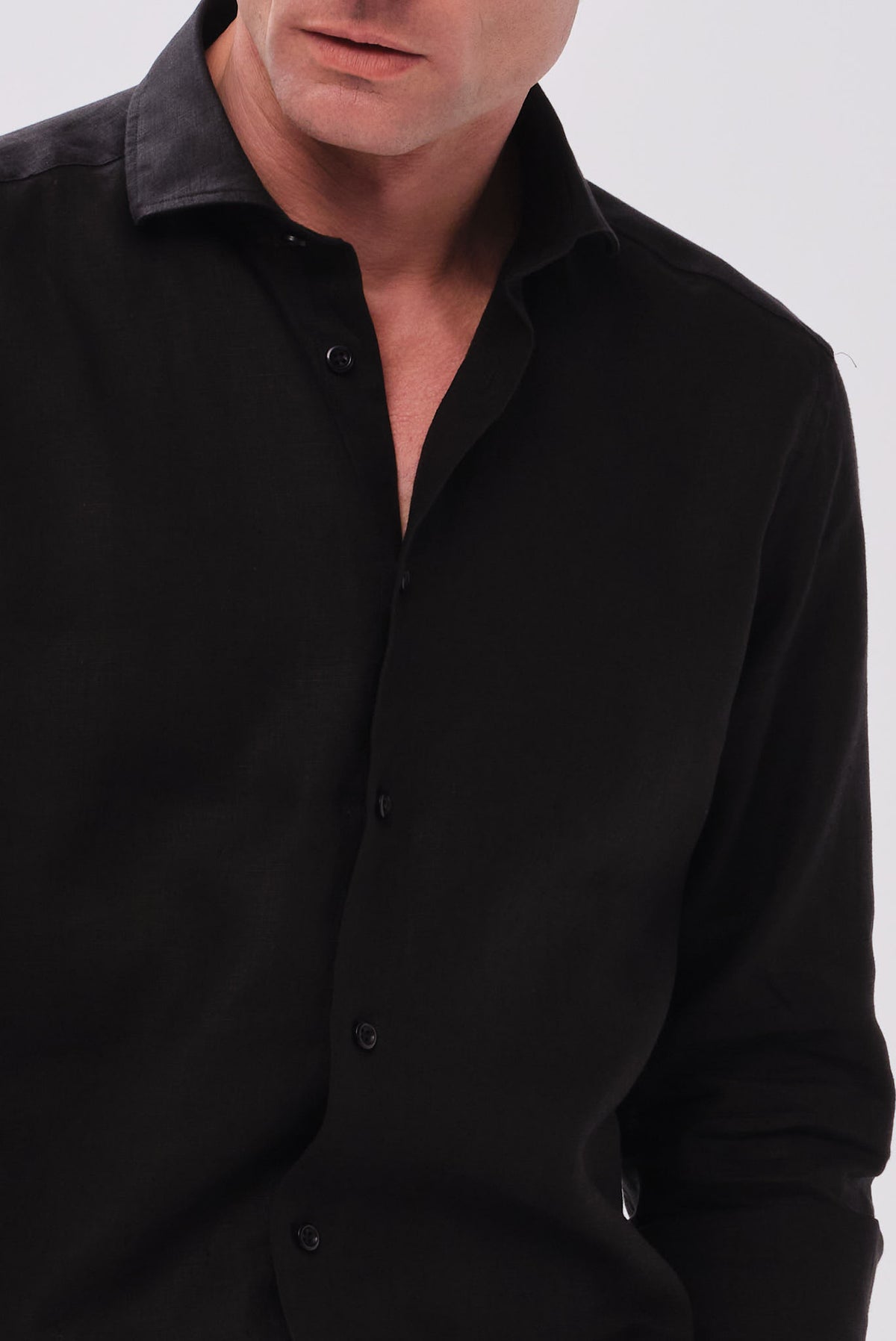 ΑΝΔΡΙΚΟ ΛΙΝΟ ΜΑΥΡΟ ΠΟΥΚΑΜΙΣΟ PORTOBELLO'S ΜΕ REX ΓΙΑΚΑ MODERN FIT