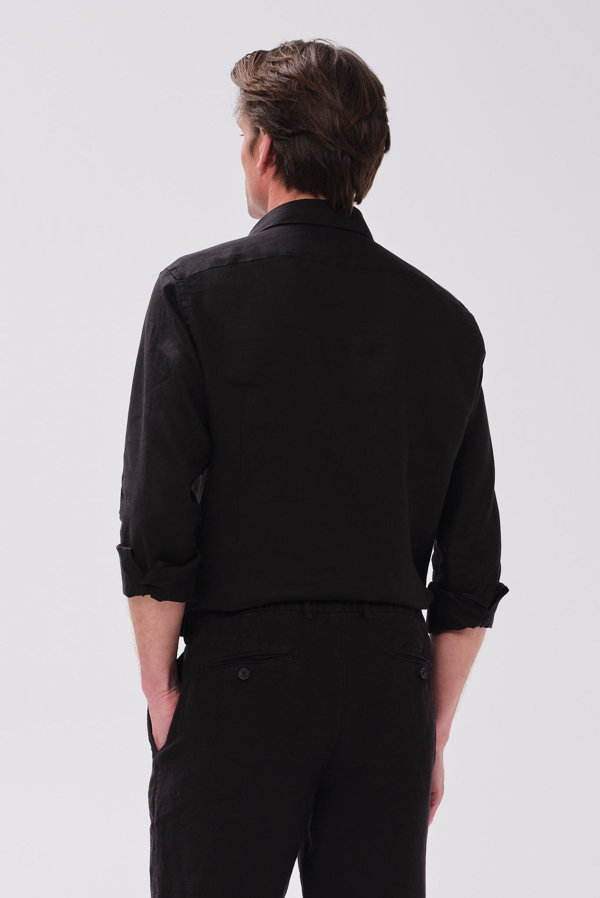 ΑΝΔΡΙΚΟ ΛΙΝΟ ΜΑΥΡΟ ΠΟΥΚΑΜΙΣΟ PORTOBELLO'S ΜΕ REX ΓΙΑΚΑ MODERN FIT