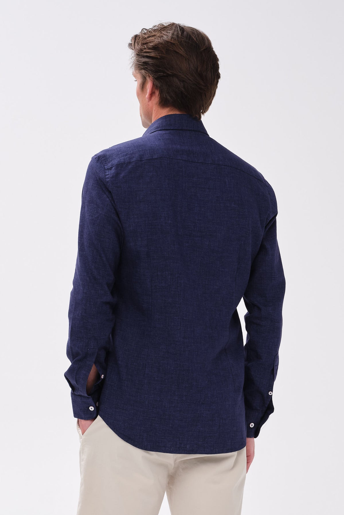 ΑΝΔΡΙΚΟ ΜΠΛΕ ΠΟΥΚΑΜΙΣΟ PORTOBELLO'S ΜΕ REX ΓΙΑΚΑ SLIM FIT