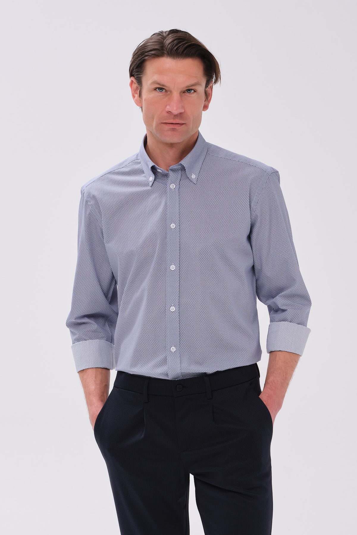 ΑΝΔΡΙΚΟ ΡΙΓΕ ΜΠΛΕ ΠΟΥΚΑΜΙΣΟ PORTOBELLO'S ΜΕ BUTTON DOWN ΓΙΑΚΑ REGULAR FIT
