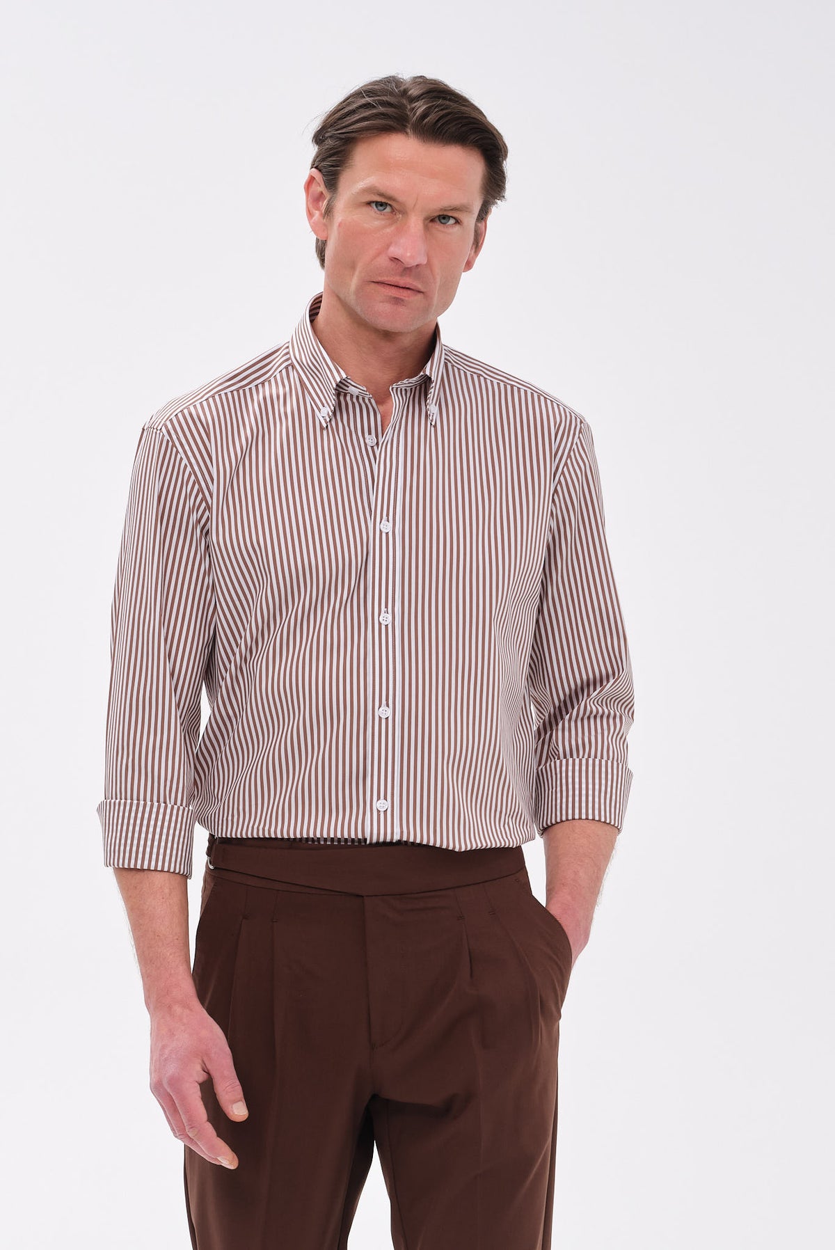 ΑΝΔΡΙΚΟ ΡΙΓΕ ΚΑΦΕ ΠΟΥΚΑΜΙΣΟ PORTOBELLO'S ΜΕ BUTTON DOWN ΓΙΑΚΑ REGULAR FIT