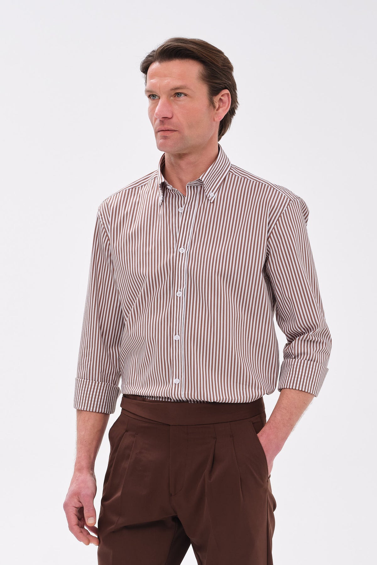ΑΝΔΡΙΚΟ ΡΙΓΕ ΚΑΦΕ ΠΟΥΚΑΜΙΣΟ PORTOBELLO'S ΜΕ BUTTON DOWN ΓΙΑΚΑ REGULAR FIT