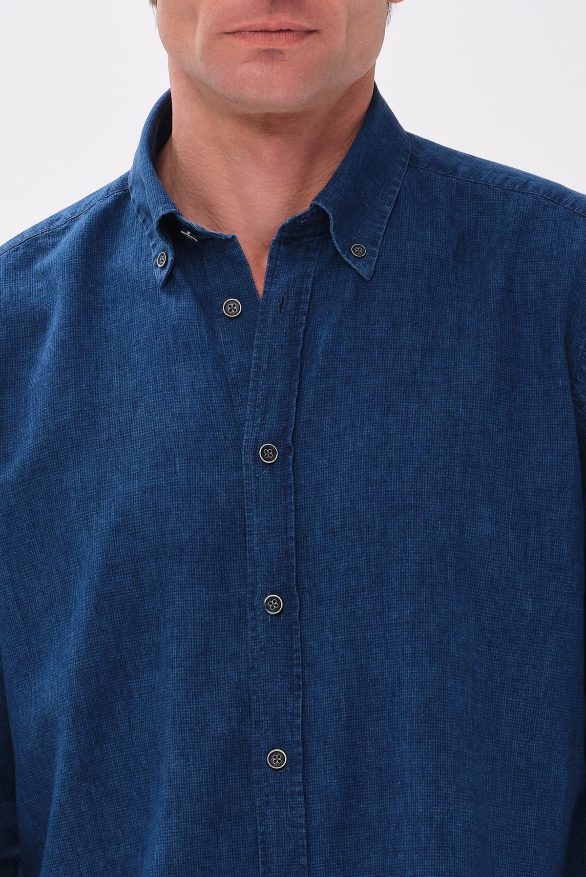 ΑΝΔΡΙΚΟ ΛΙΝΟΒΑΜΒΑΚΟ ΜΠΛΕ JEAN ΠΟΥΚΑΜΙΣΟ PORTOBELLO'S ΜΕ BUTTON DOWN ΓΙΑΚΑ REGULAR FIT