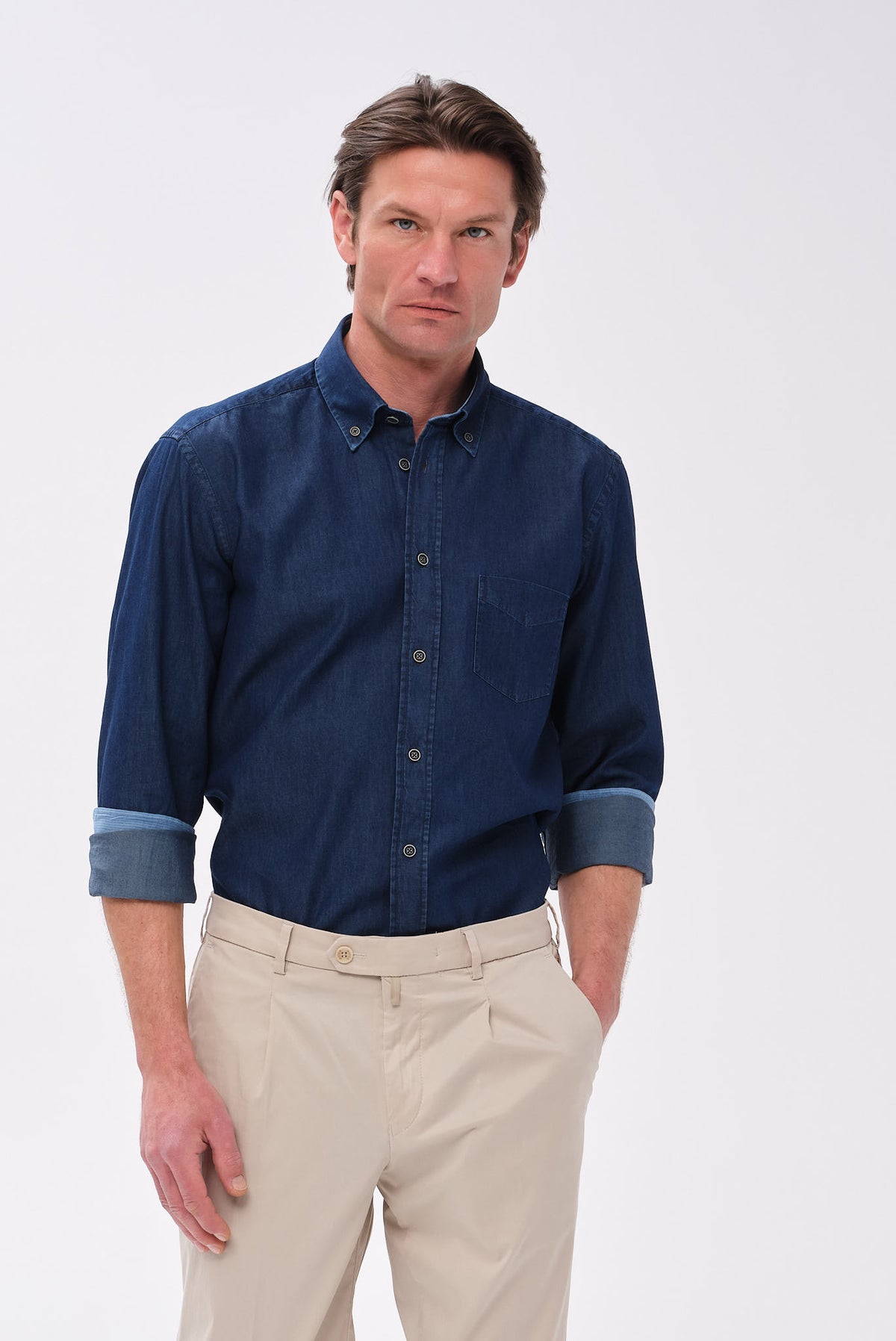 ΑΝΔΡΙΚΟ JEAN ΠΟΥΚΑΜΙΣΟ PORTOBELLO'S ΜΕ BUTTON DOWN ΓΙΑΚΑ REGULAR FIT