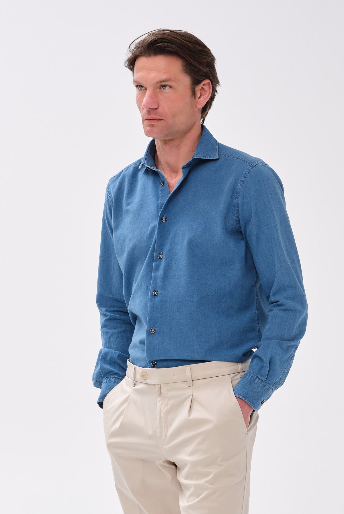 ΑΝΔΡΙΚΟ JEAN ΠΟΥΚΑΜΙΣΟ PORTOBELLO'S ΜΕ REX ΓΙΑΚΑ MODERN FIT