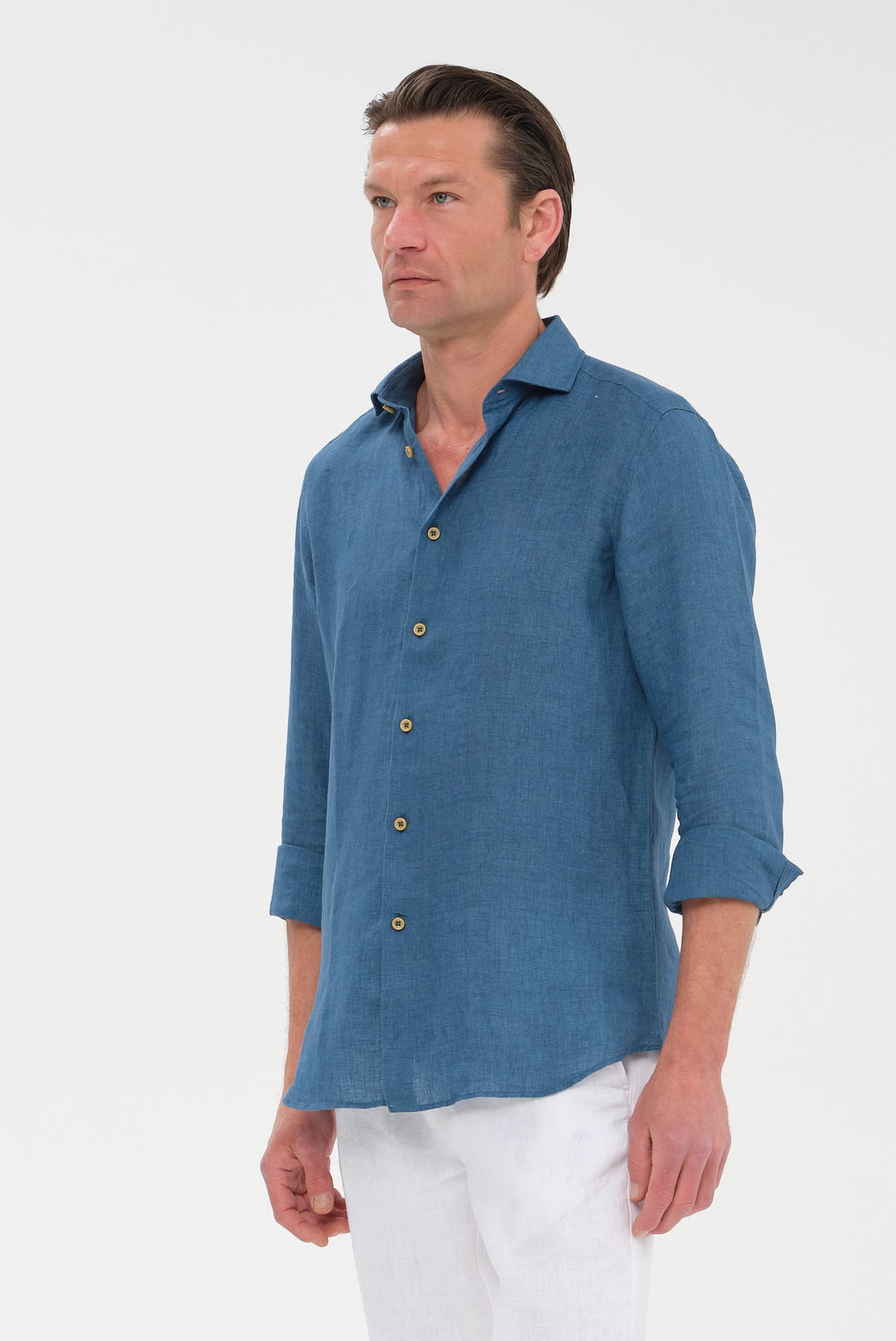 ΑΝΔΡΙΚΟ ΛΙΝΟ ΠΕΤΡΟΛ ΠΟΥΚΑΜΙΣΟ PORTOBELLO'S ME REX ΓΙΑΚΑ MODERN FIT