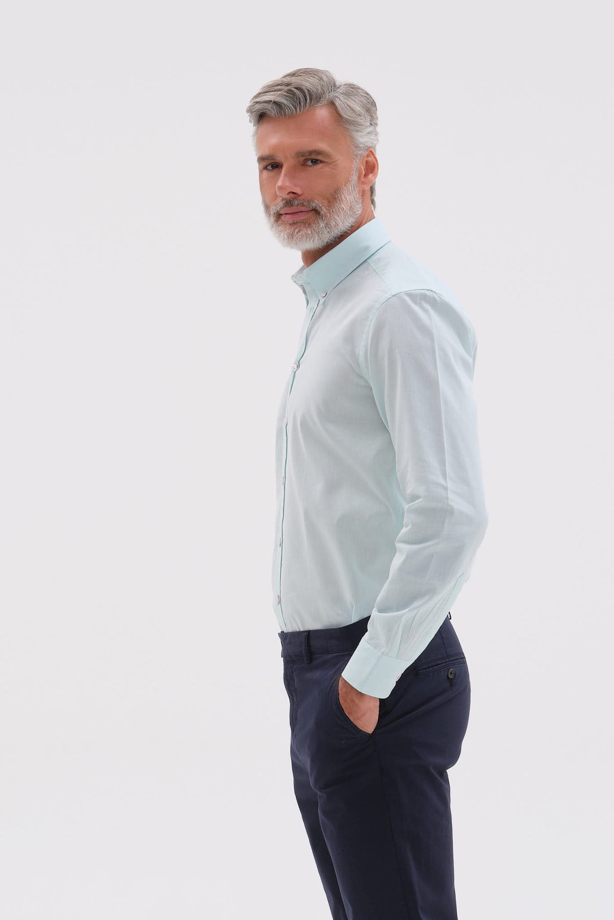ΑΝΔΡΙΚΟ ΠΟΥΚΑΜΙΣΟ PORTOBELLO'S ΣΕ ΧΡΩΜΑ ΜΕΝΤΑΣ ΜΕ BUTTON DOWN ΓΙΑΚΑ REGULAR FIT