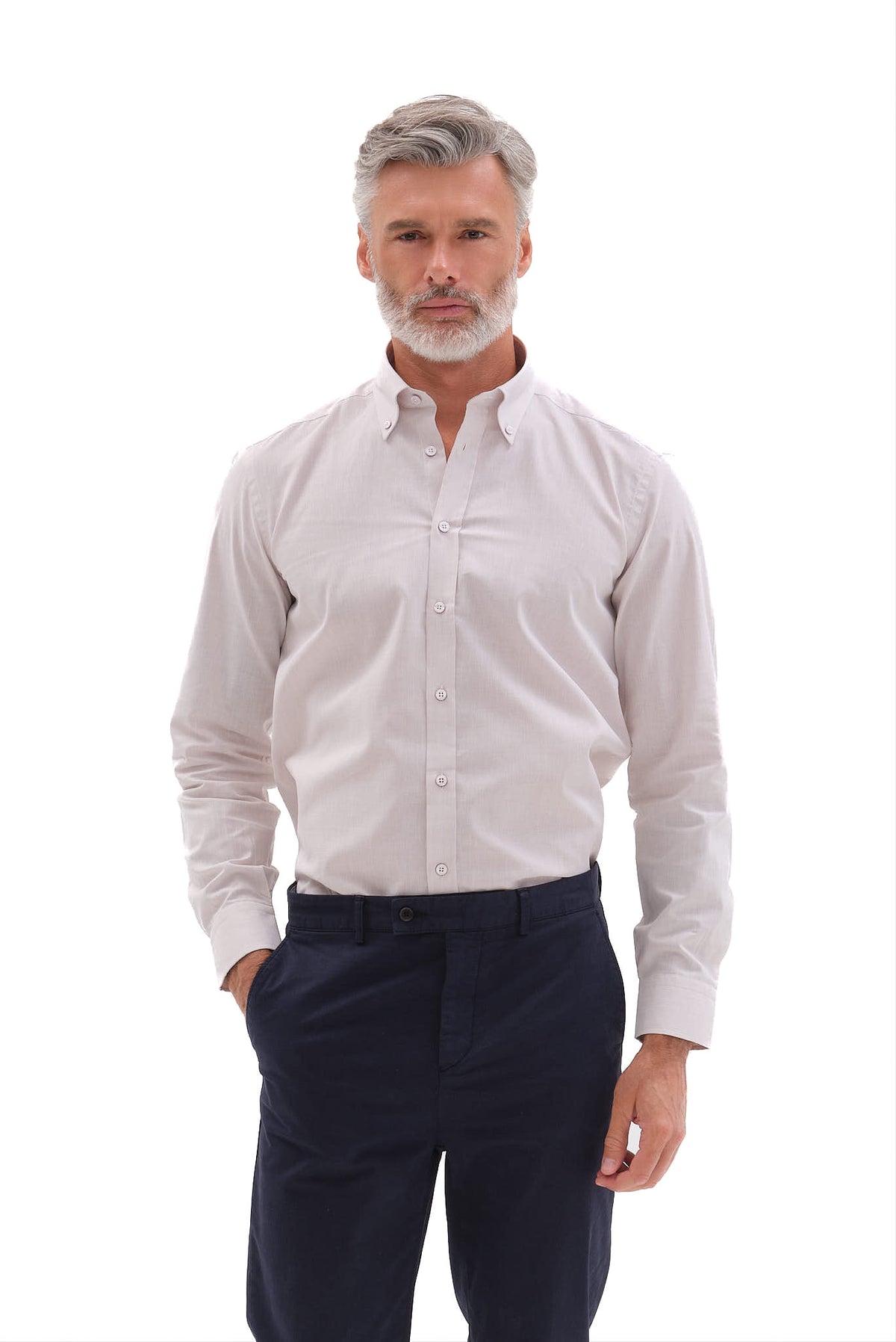 ΑΝΔΡΙΚΟ ΜΠΕΖ ΣΚΟΥΡΟ ΠΟΥΚΑΜΙΣΟ PORTOBELLO'S ΜΕ BUTTON DOWN ΓΙΑΚΑ REGULAR FIT