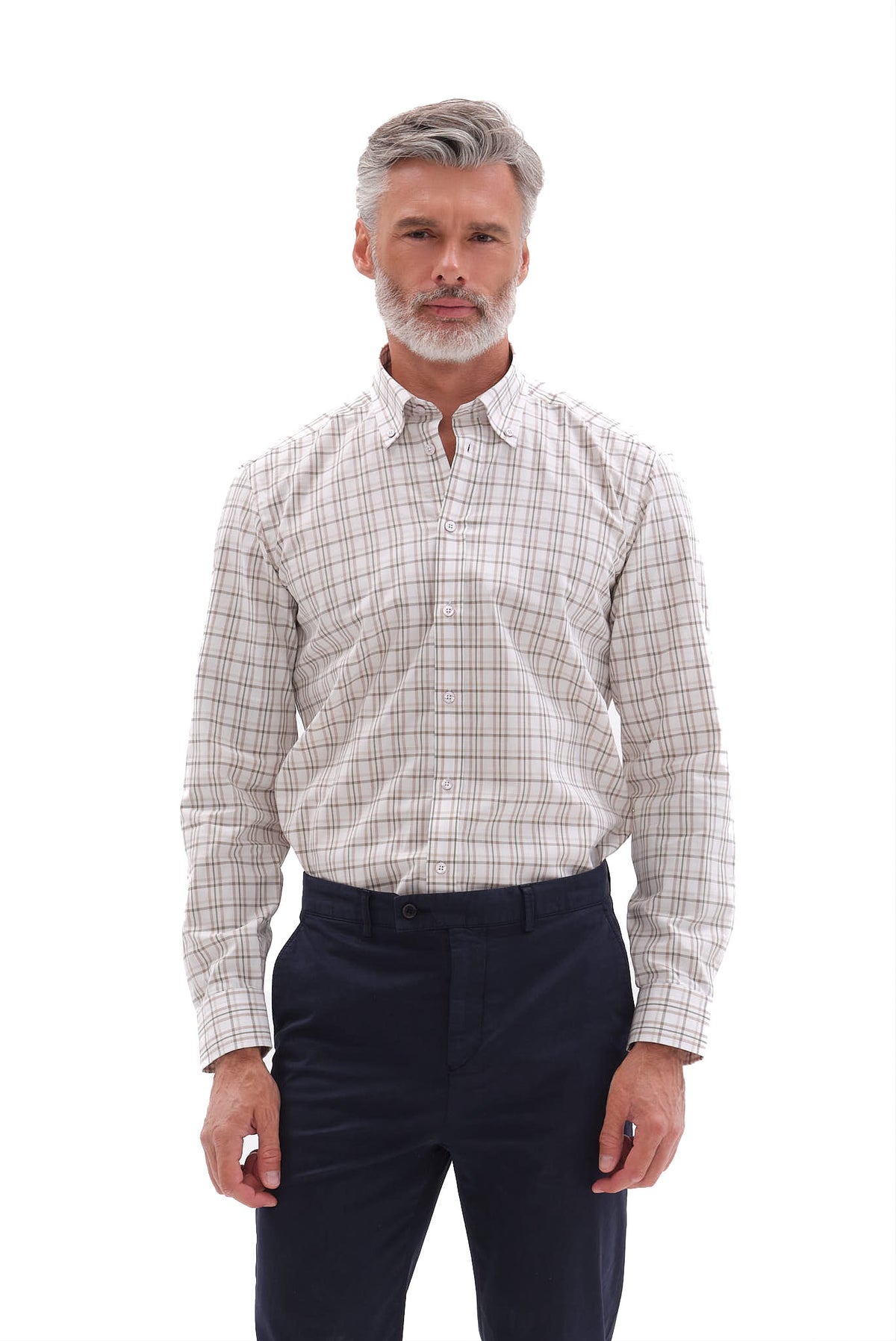 ΑΝΔΡΙΚΟ ΚΑΡΟ ΜΠΕΖ ΣΚΟΥΡΟ ΠΟΥΚΑΜΙΣΟ PORTOBELLO'S ΜΕ BUTTON DOWN ΓΙΑΚΑ REGULAR FIT