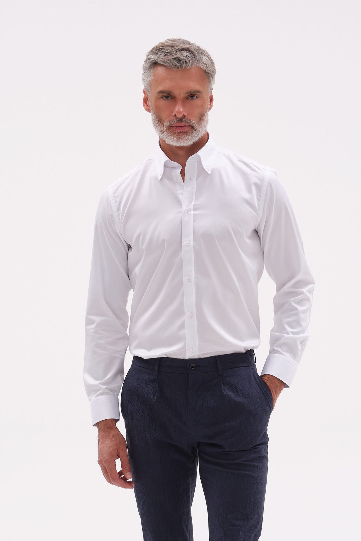 ΑΝΔΡΙΚΟ ΛΕΥΚΟ ΠΟΥΚΑΜΙΣΟ PORTOBELLO'S ΜΕ BUTTON DOWN ΓΙΑΚΑ REGULAR FIT