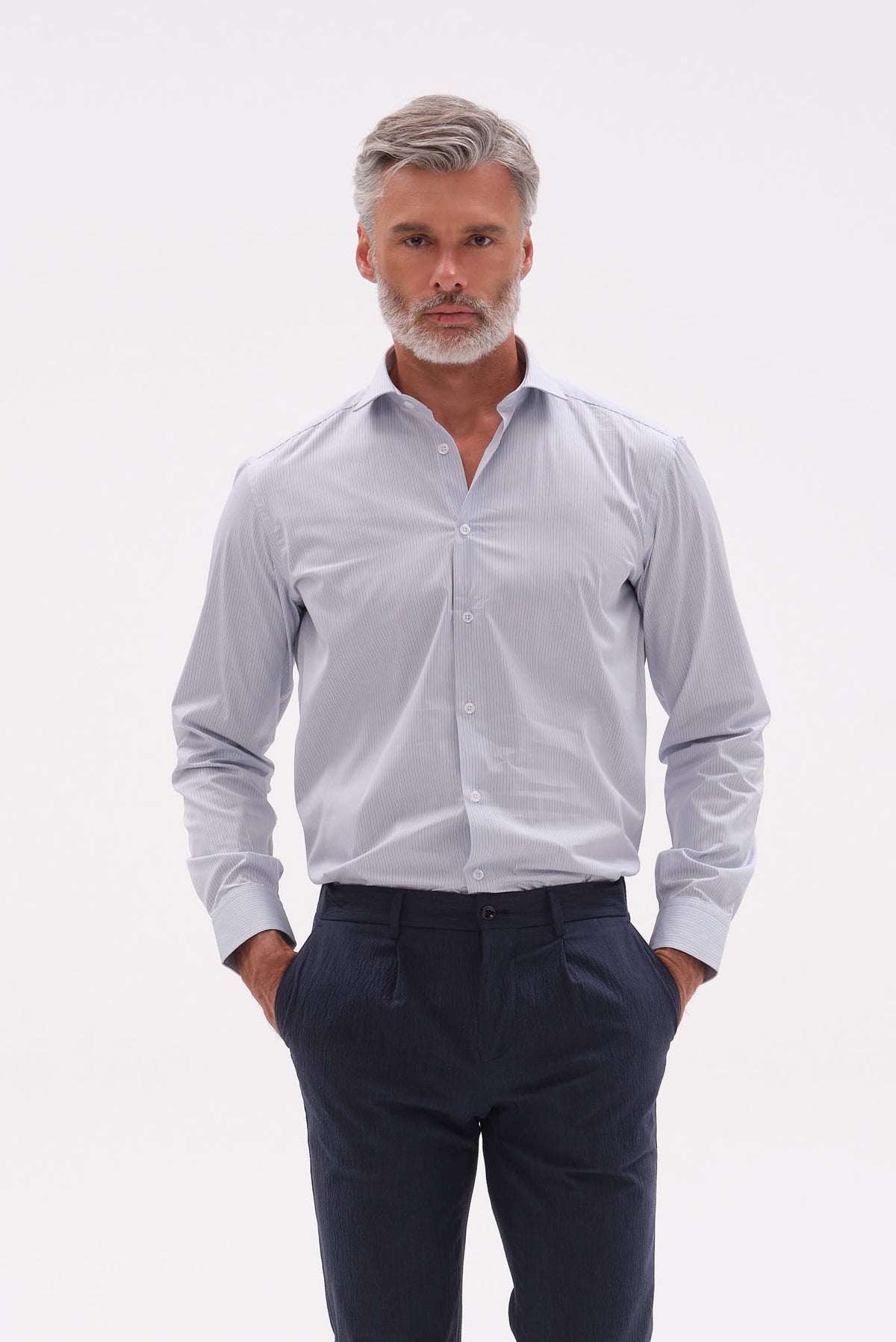 ΑΝΔΡΙΚΟ ΡΙΓΕ ΣΙΕΛ ΠΟΥΚΑΜΙΣΟ PORTOBELLO'S ΜΕ REX ΓΙΑΚΑ REGULAR FIT