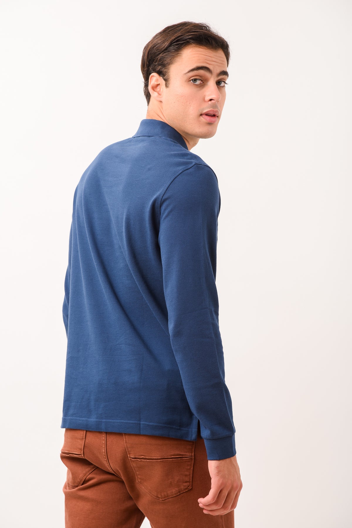 ΑΝΔΡΙΚΟ ΜΑΚΡΥΜΑΝΙΚΟ POLO PORTOBELLO'S ΣΕ ΜΠΛΕ ΡΑΦ ΧΡΩΜΑ REGULAR FIT