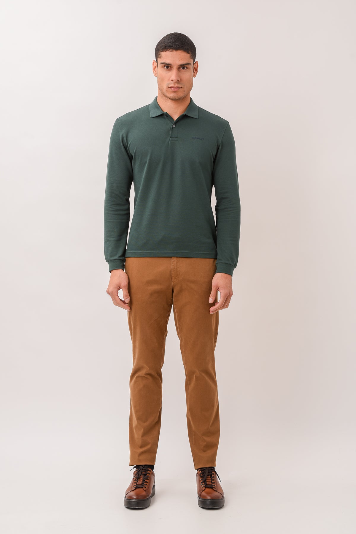 ΑΝΔΡΙΚΟ ΜΑΚΡΥΜΑΝΙΚΟ POLO PORTOBELLO'S ΣΕ ΠΡΑΣΙΝΟ ΧΡΩΜΑ REGULAR FIT