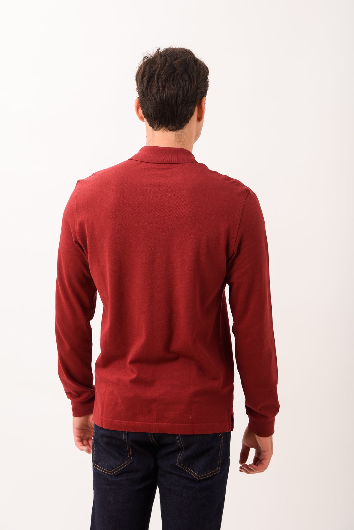 ΑΝΔΡΙΚΟ ΜΑΚΡΥΜΑΝΙΚΟ POLO PORTOBELLO'S ΣΕ ΜΠΟΡΝΤΟ ΧΡΩΜΑ REGULAR FIT