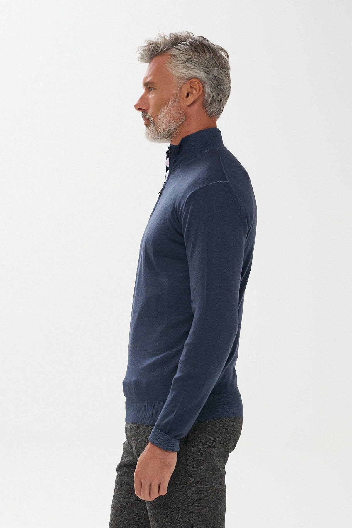 ΑΝΔΡΙΚΟ ΜΠΛΕ ΜΑΛΛΙΝΟ ΠΟΥΛΟΒΕΡ LUPETTO ZIP PORTOBELLO'S REGULAR FIT