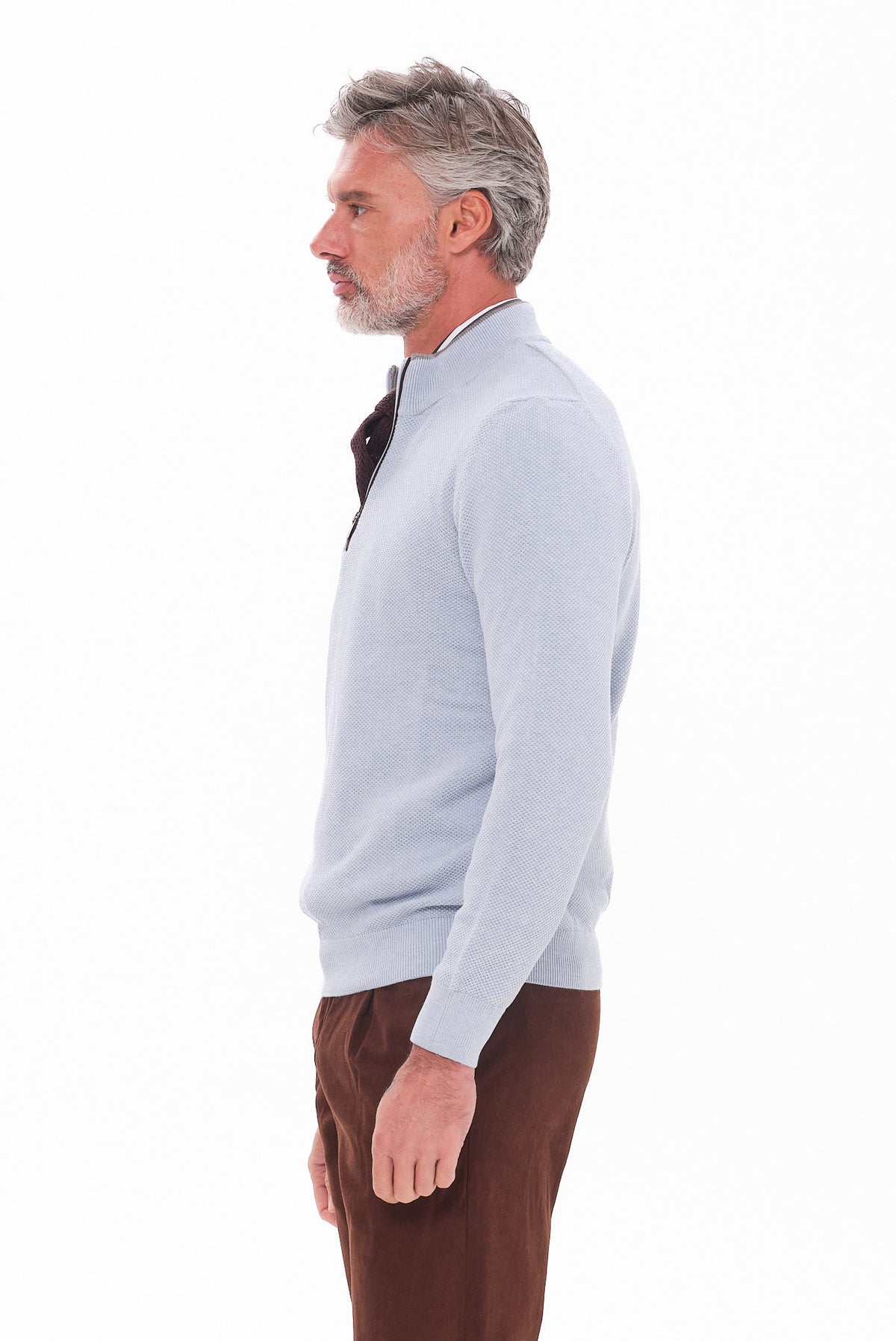 ΑΝΔΡΙΚΟ ΠΟΥΛΟΒΕΡ LUPETTO ZIP PORTOBELLO'S ΣΕ ΣΙΕΛ ΧΡΩΜΑ REGULAR FIT