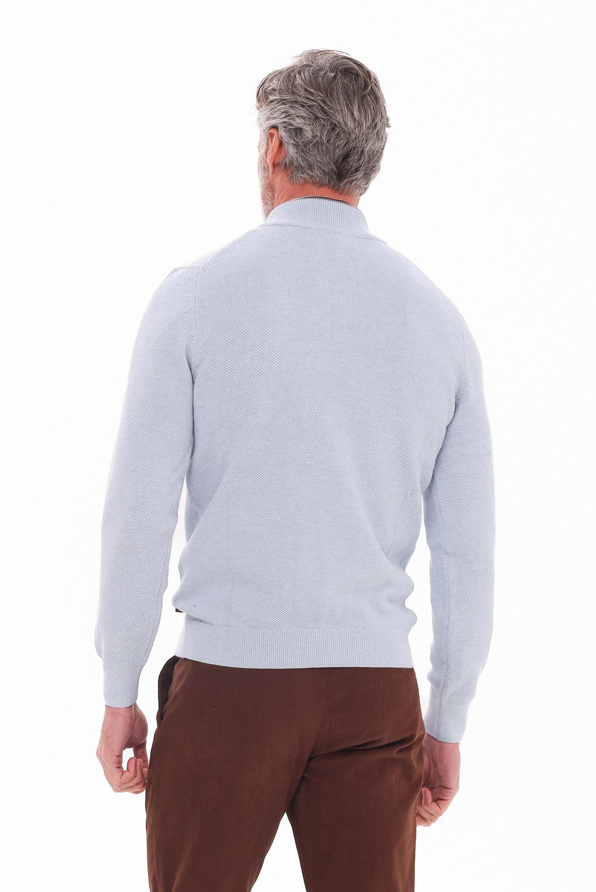 ΑΝΔΡΙΚΟ ΠΟΥΛΟΒΕΡ LUPETTO ZIP PORTOBELLO'S ΣΕ ΣΙΕΛ ΧΡΩΜΑ REGULAR FIT