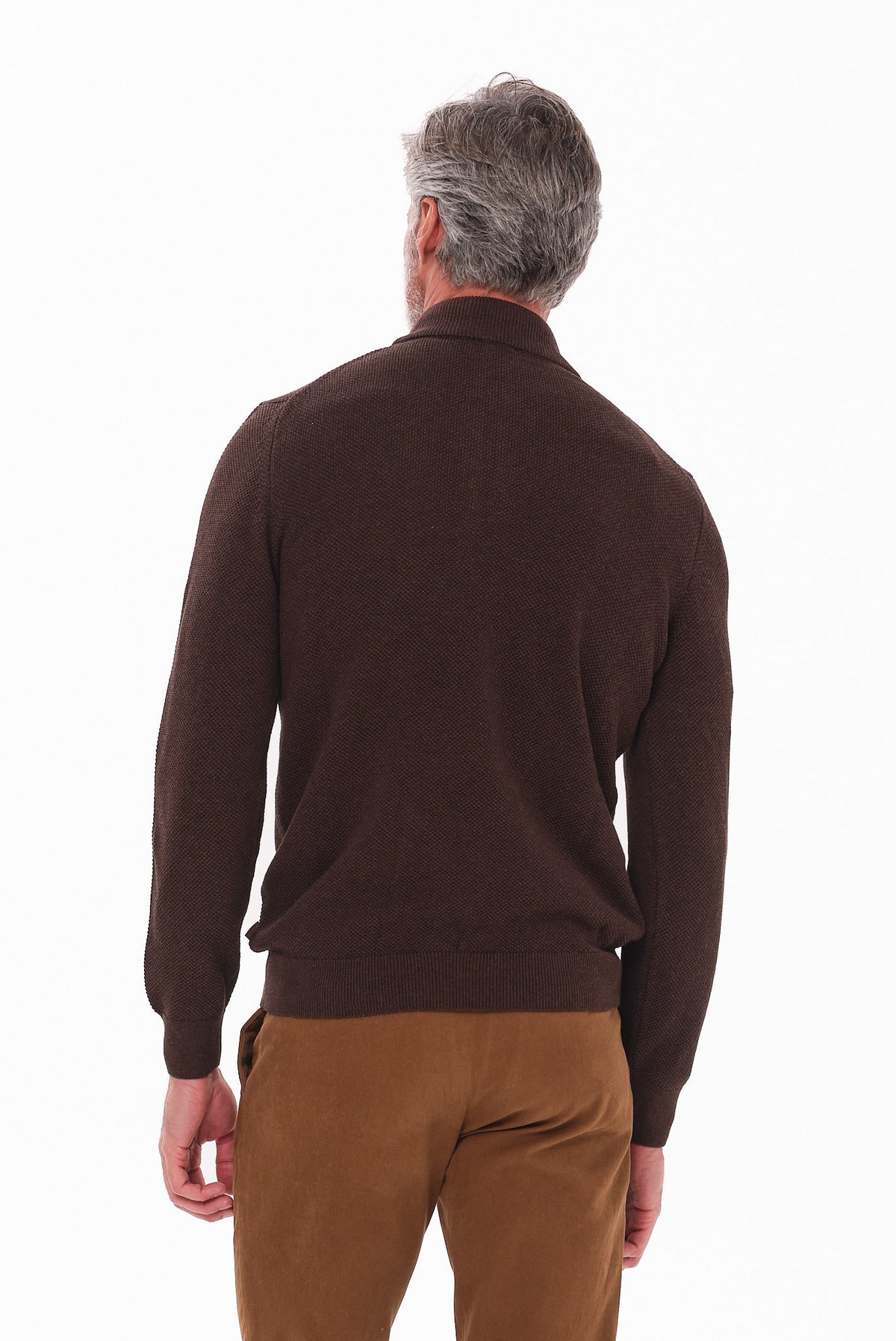ΑΝΔΡΙΚΟ ΠΟΥΛΟΒΕΡ LUPETTO ZIP PORTOBELLO'S ΣΕ ΚΑΦΕΧΡΩΜΑ REGULAR FIT