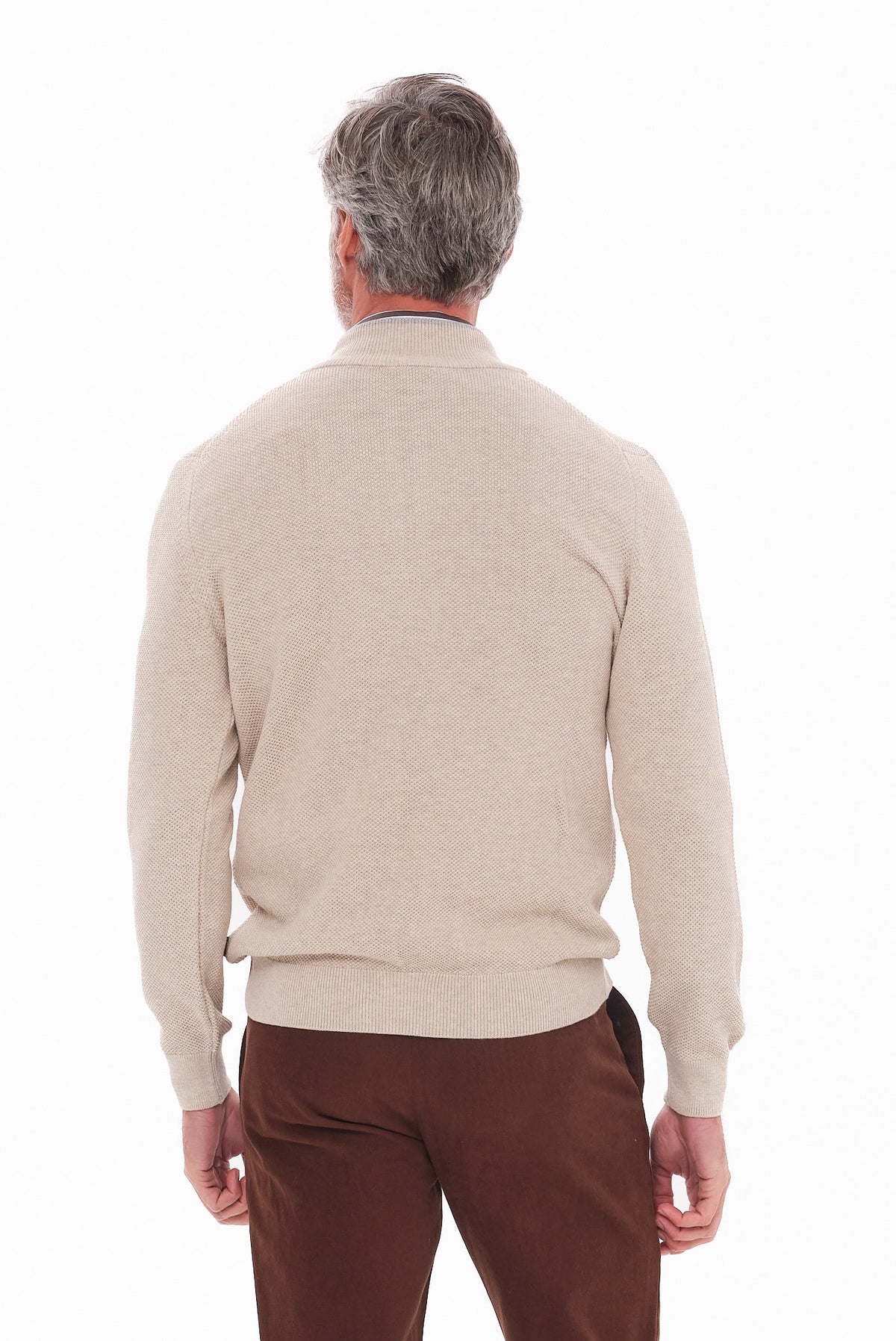 ΑΝΔΡΙΚΟ ΠΟΥΛΟΒΕΡ LUPETTO ZIP PORTOBELLO'S ΣΕ ΜΠΕΖ ΣΚΟΥΡΟ ΧΡΩΜΑ REGULAR FIT