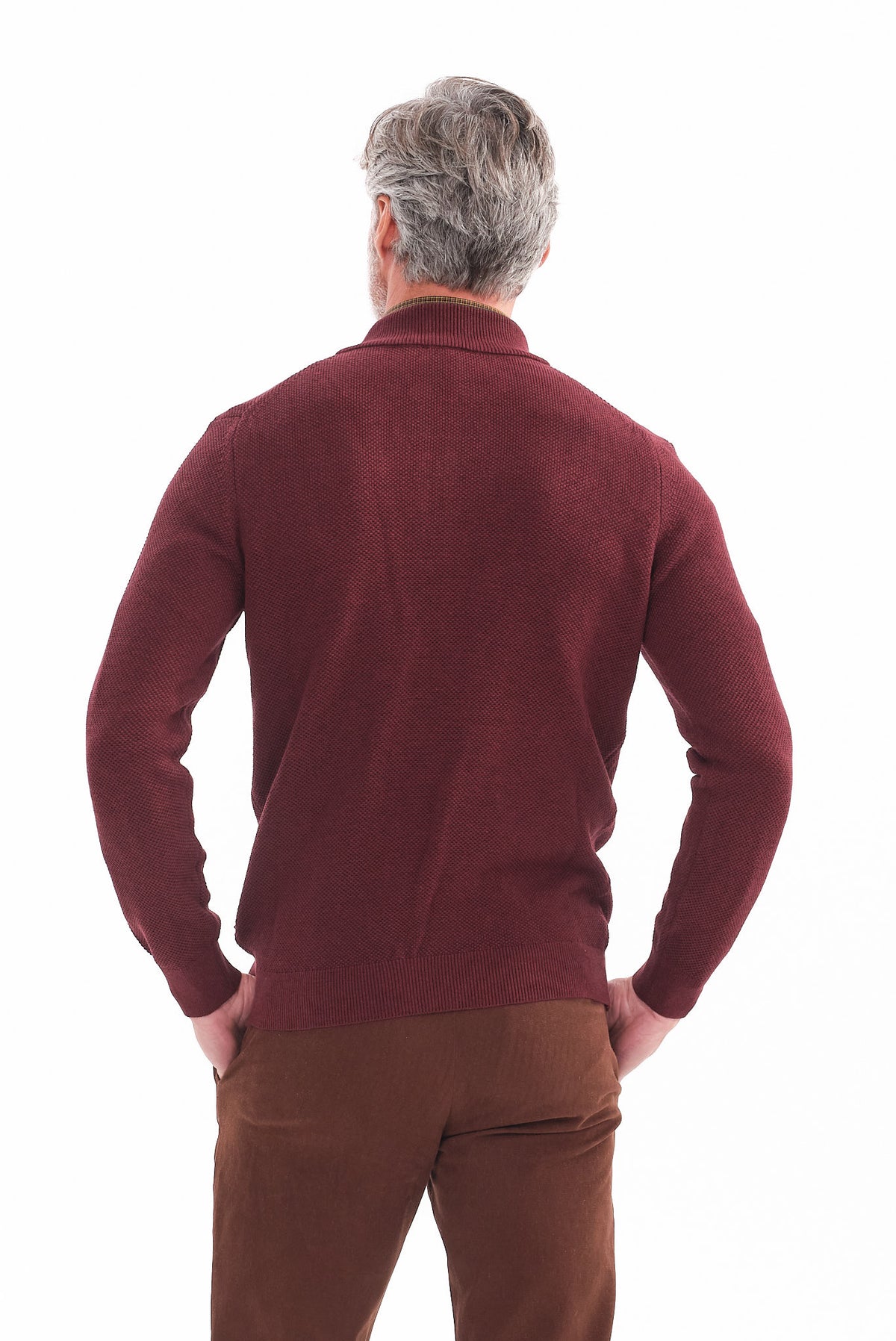 ΑΝΔΡΙΚΟ ΠΟΥΛΟΒΕΡ LUPETTO ZIP PORTOBELLO'S ΣΕ ΜΠΟΡΝΤΟ ΧΡΩΜΑ REGULAR FIT