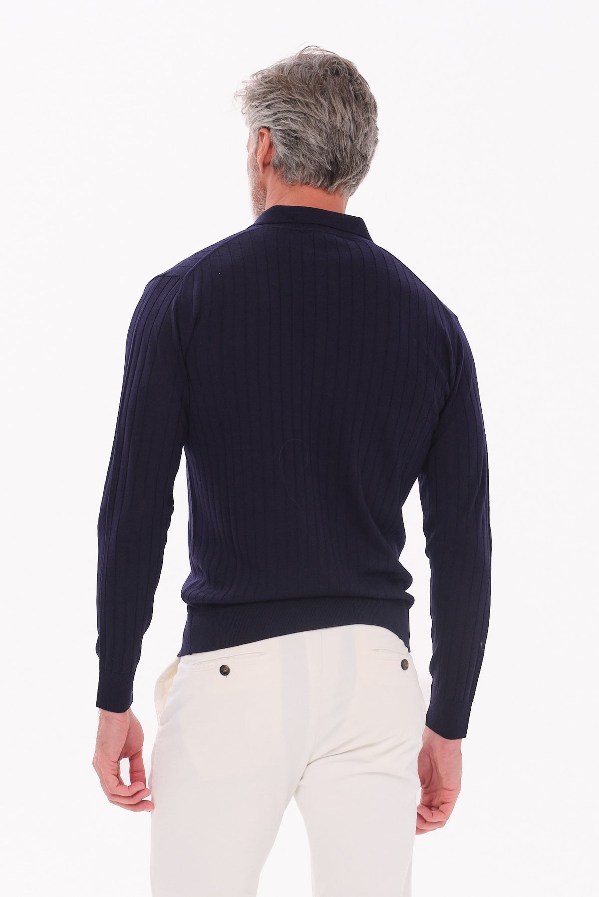 ΑΝΔΡΙΚΟ ΜΠΛΕ ΜΑΛΛΙΝΟ POLO ΜΑΚΡΥΜΑΝΙΚΟ PORTOBELLO'S REGULAR FIT