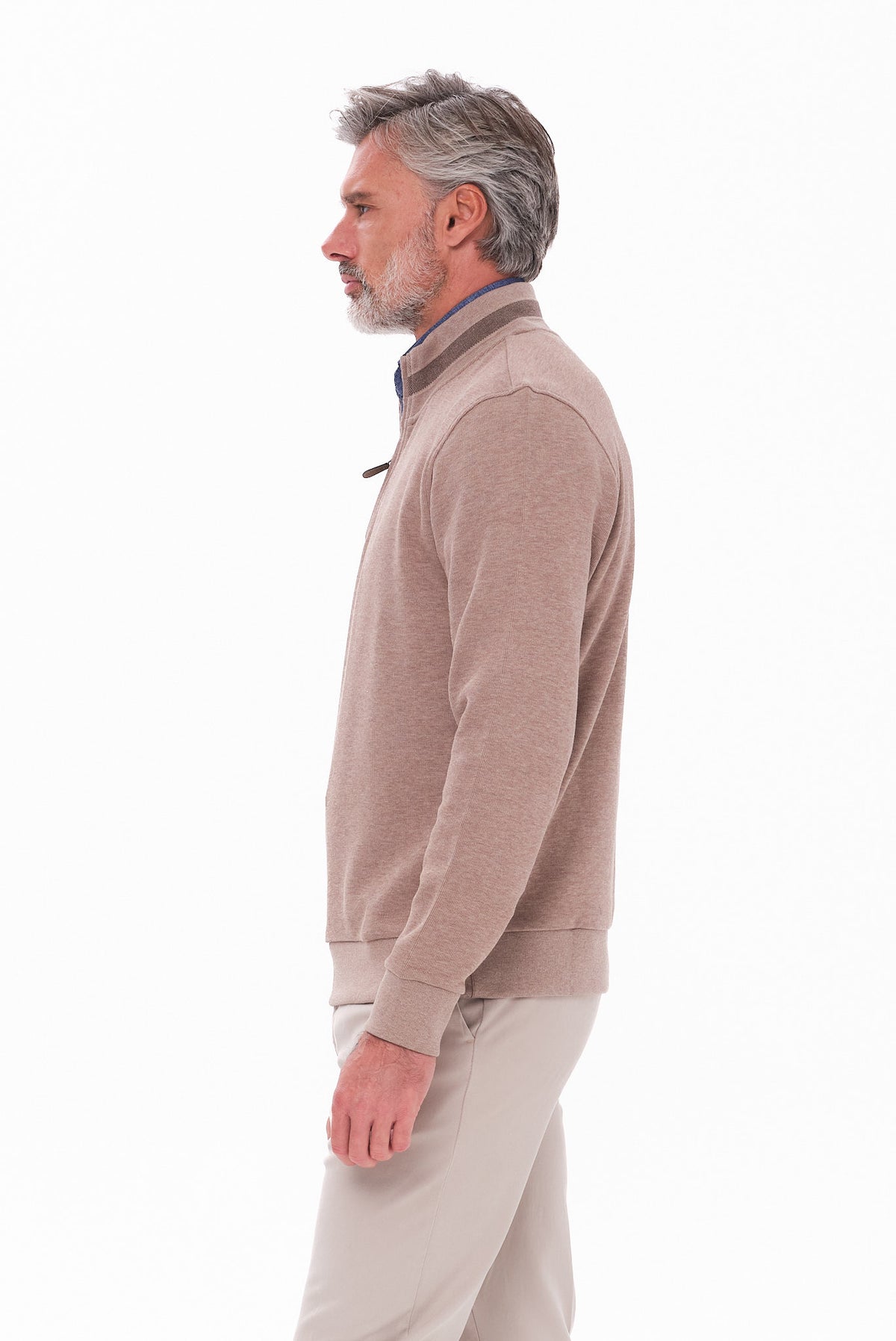 ΑΝΔΡΙΚΟ ΜΠΕΖ ΣΚΟΥΡΟ ΠΟΥΛΟΒΕΡ LUPETTO ZIP PORTOBELLO'S REGULAR FIT
