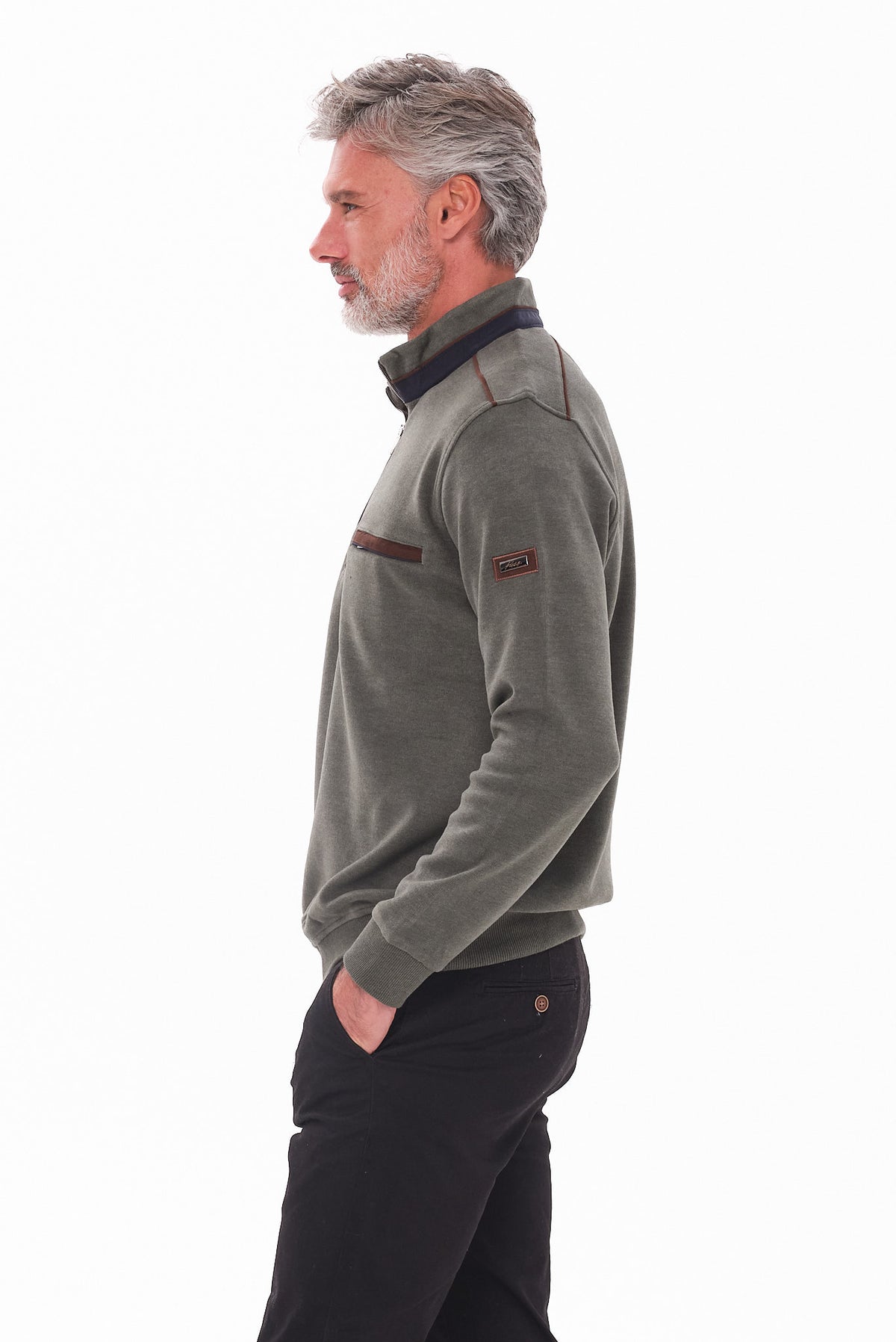 ΑΝΔΡΙΚΟ ΣΕ ΧΡΩΜΑ ΜΕΝΤΑ LUPETTO ZIP ΠΟΥΛΟΒΕΡ PORTOBELLO'S REGULAR FIT